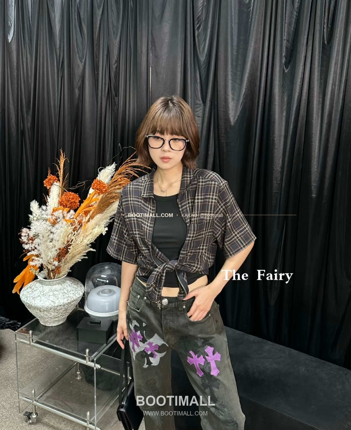 크롬하츠 코튼 격자패턴 검자수 레귤러핏 반팔 셔츠 Chrome Hearts Cotton Check Pattern Sword Embroidery Regular Fit Short Sleeve Shirt 1