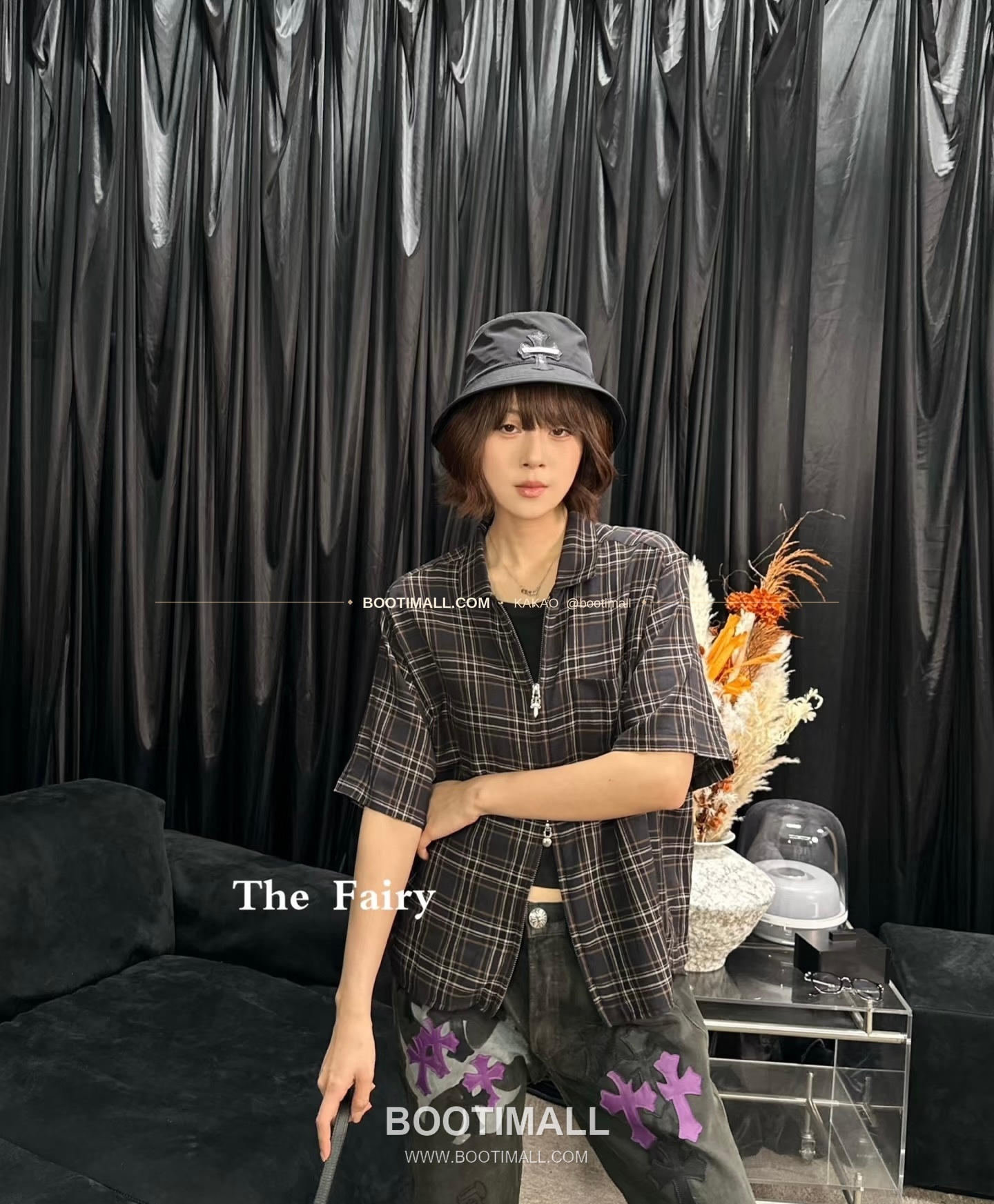 크롬하츠 코튼 격자패턴 검자수 레귤러핏 반팔 셔츠 Chrome Hearts Cotton Check Pattern Sword Embroidery Regular Fit Short Sleeve Shirt 2