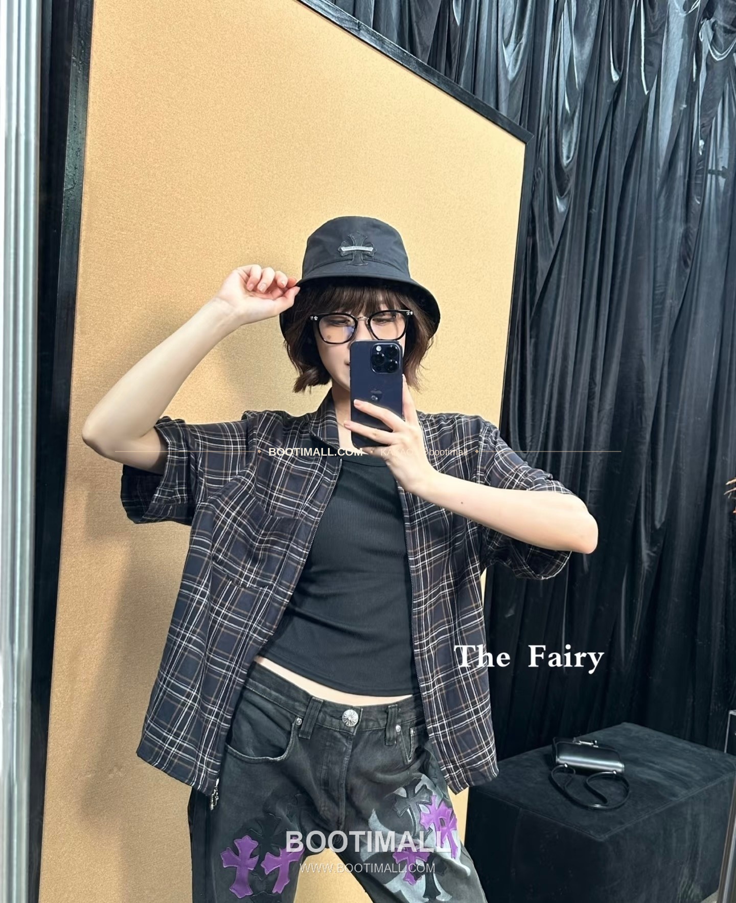 크롬하츠 코튼 격자패턴 검자수 레귤러핏 반팔 셔츠 Chrome Hearts Cotton Check Pattern Sword Embroidery Regular Fit Short Sleeve Shirt 3