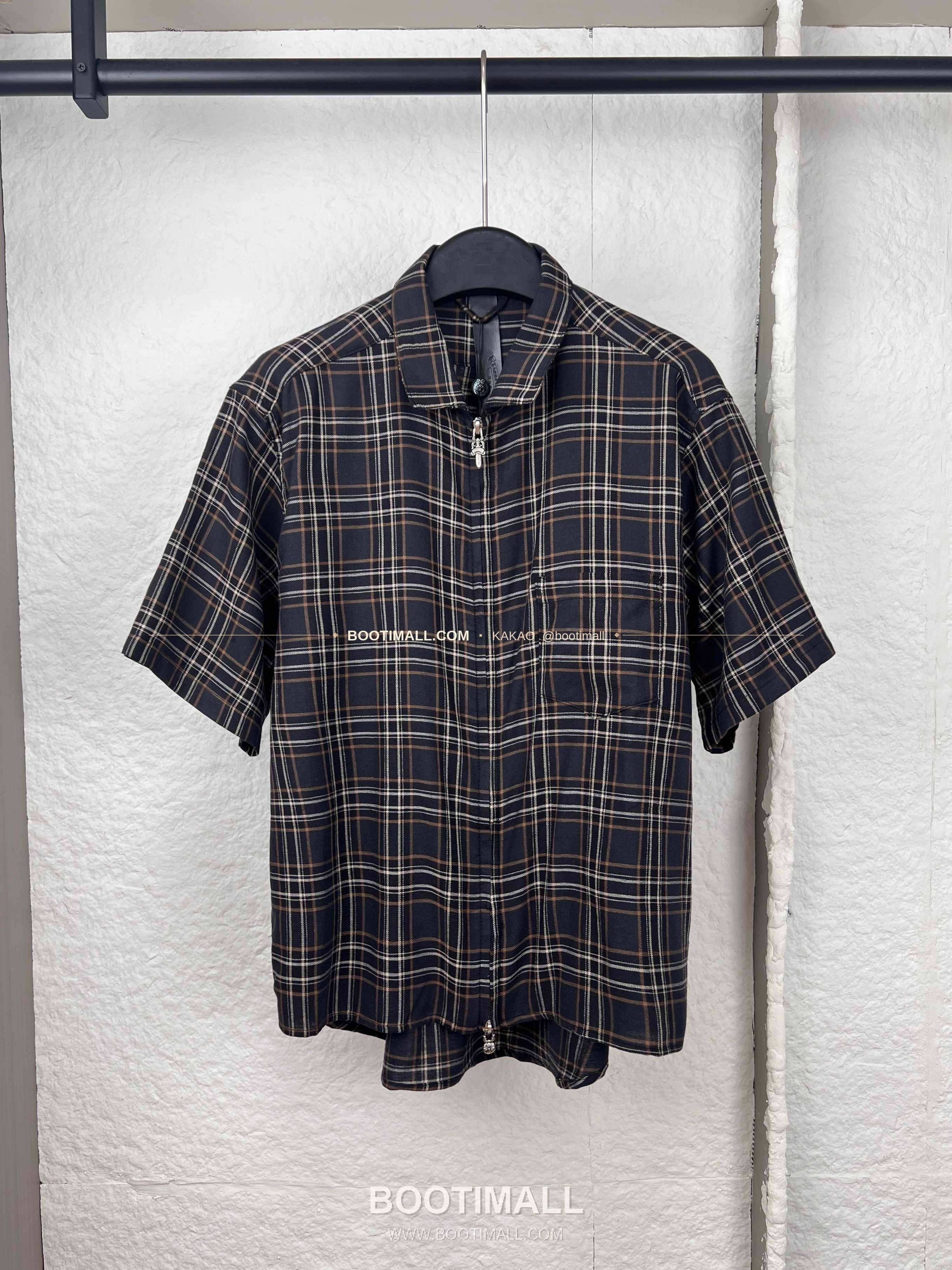 크롬하츠 코튼 격자패턴 검자수 레귤러핏 반팔 셔츠 Chrome Hearts Cotton Check Pattern Sword Embroidery Regular Fit Short Sleeve Shirt 11