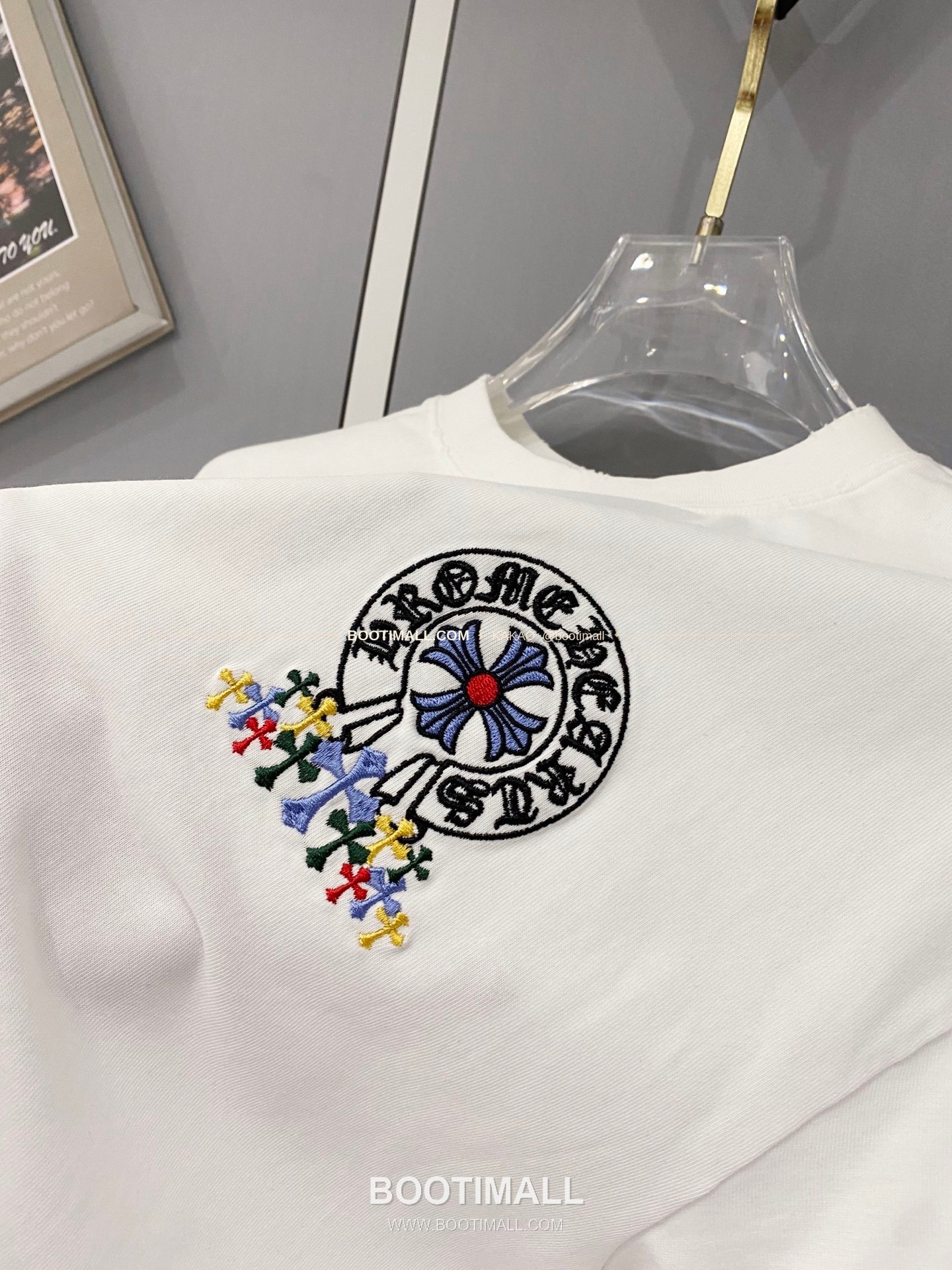 크롬하츠 2026SS 헤비코튼 크로스패치자수 워시드 루즈핏 반팔 티셔츠 Chrome Hearts 2026 SS Heavy Cotton Cross Patch Embroidery Washed Loose Fit Short Sleeve T-Shirt 8