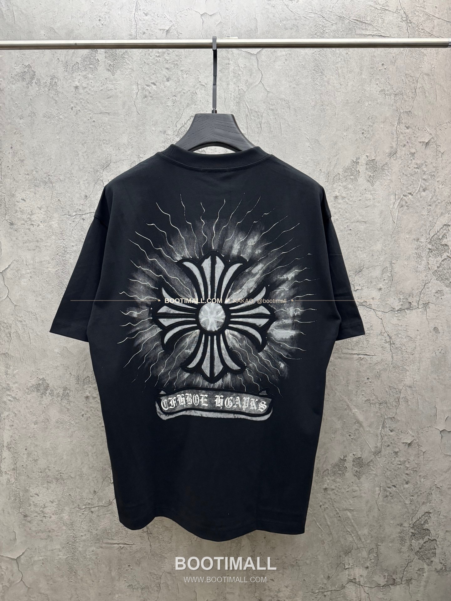 크롬하츠 2026SS 헤비코튼 벨벳프린트 루즈핏 반팔 티셔츠 Chrome Hearts 2026 SS Heavy Cotton Velvet Print Loose Fit Short Sleeve T-Shirt 26-2068 2