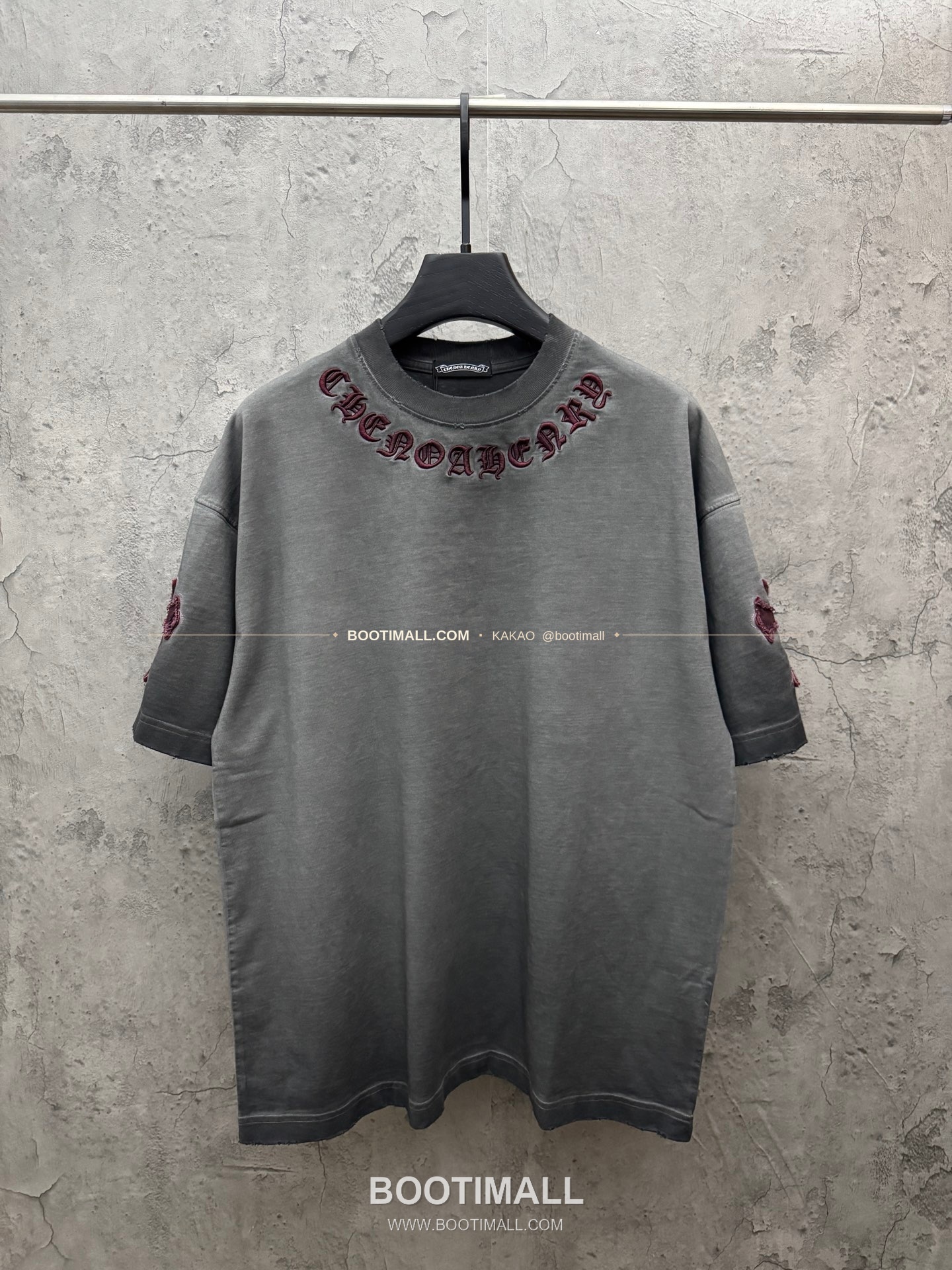 크롬하츠 2026SS 헤비코튼 패치자수 워시드 루즈핏 반팔 티셔츠 Chrome Hearts 2026 SS Heavy Cotton Patch Embroidery Washed Loose Fit Short Sleeve T-Shirt 5106 1