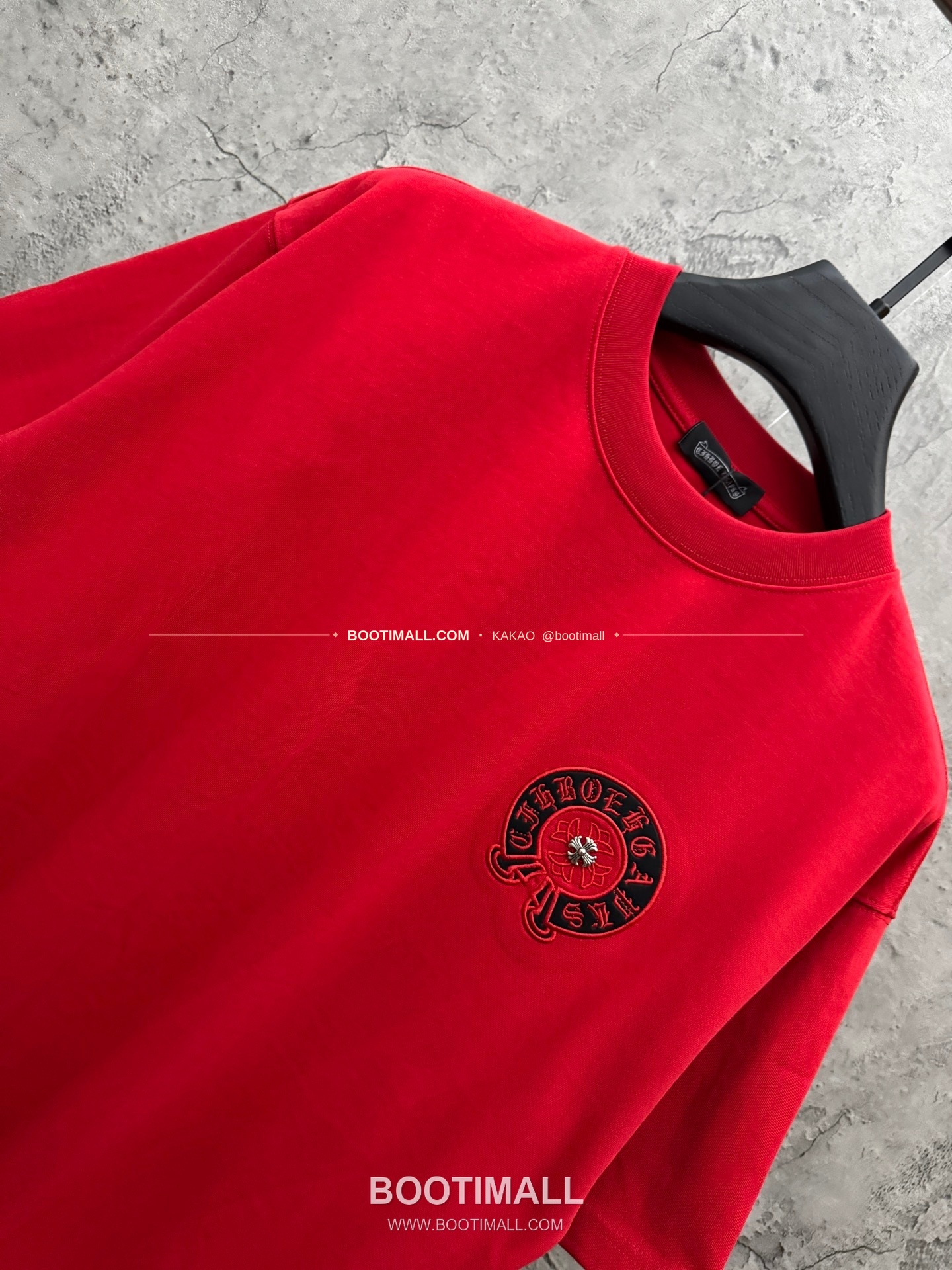 크롬하츠 2026SS 헤비코튼 레더패치자수 루즈핏 반팔 티셔츠 Chrome Hearts 2026 SS Heavy Cotton Leather Patch Embroidery Loose Fit Short Sleeve T-Shirt 26-2026 3