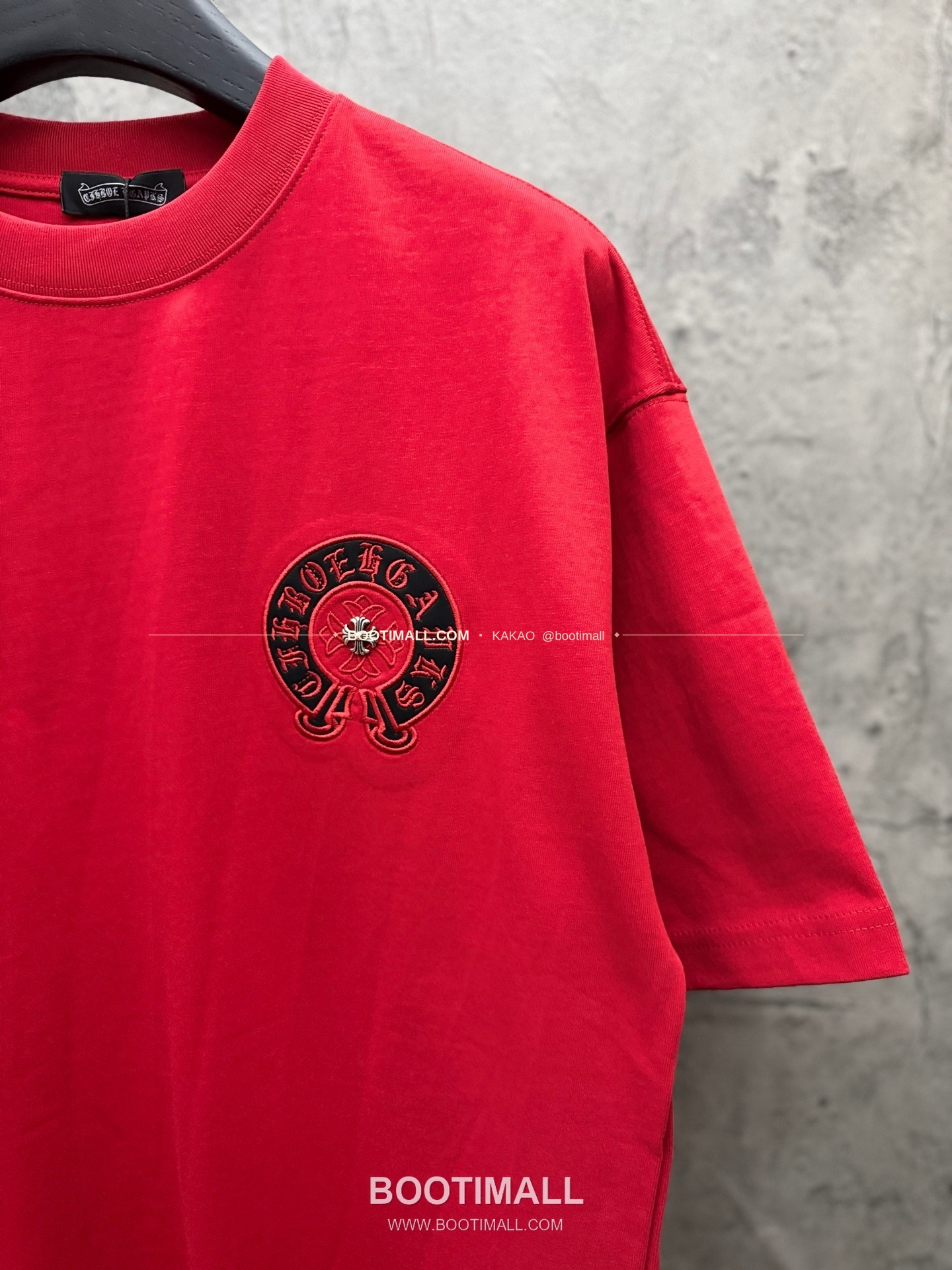 크롬하츠 2026SS 헤비코튼 레더패치자수 루즈핏 반팔 티셔츠 Chrome Hearts 2026 SS Heavy Cotton Leather Patch Embroidery Loose Fit Short Sleeve T-Shirt 26-2026 5