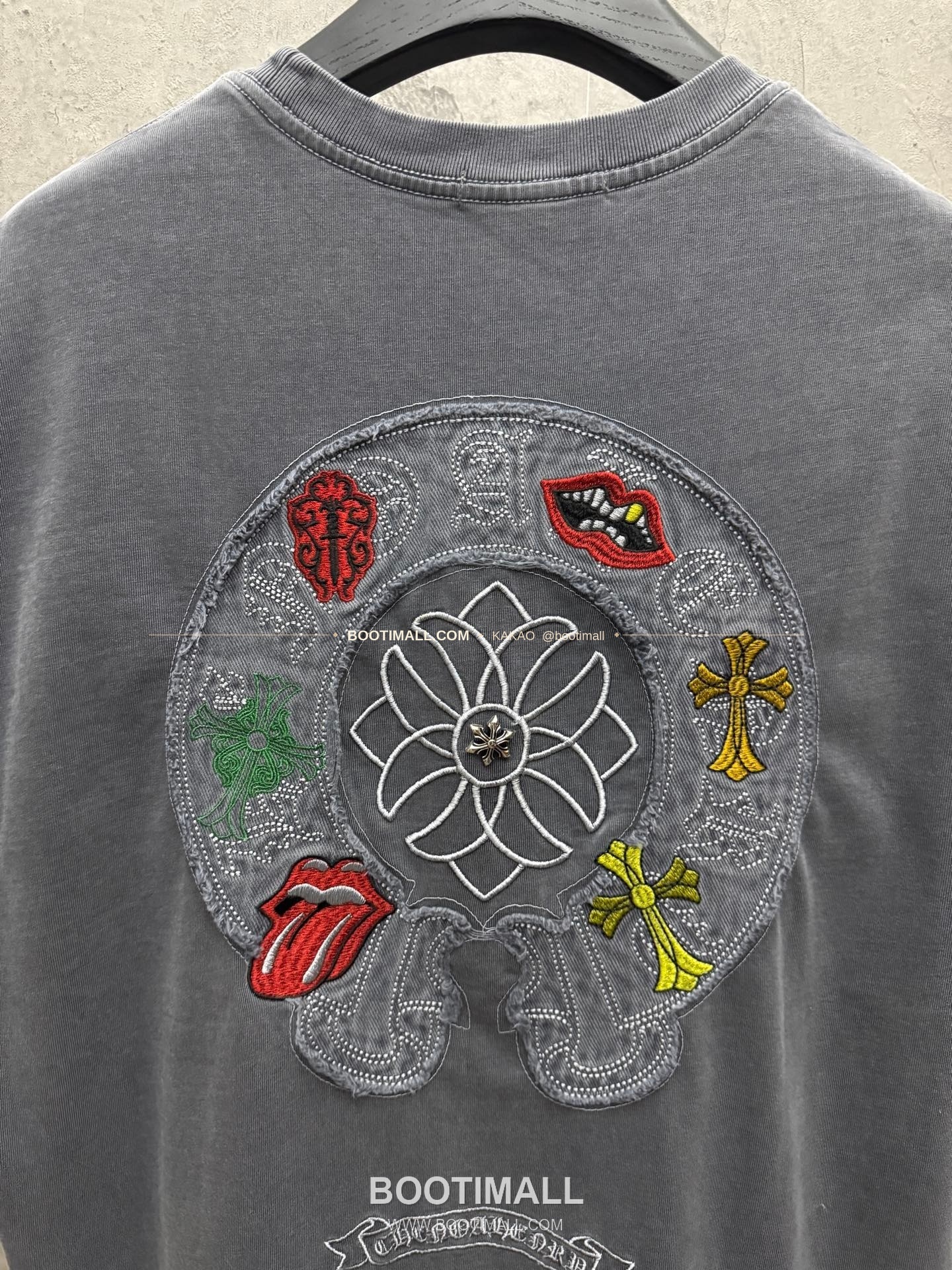 크롬하츠 2026SS 헤비코튼 패치자수 워시드 루즈핏 반팔 티셔츠 Chrome Hearts 2026 SS Heavy Cotton Patch Embroidery Washed Loose Fit Short Sleeve T-Shirt 6624 7