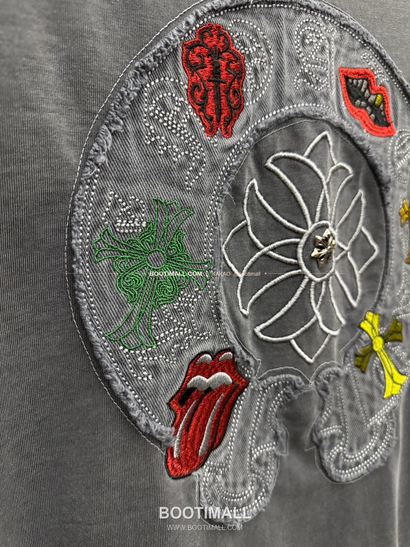 크롬하츠 2026SS 헤비코튼 패치자수 워시드 루즈핏 반팔 티셔츠 Chrome Hearts 2026 SS Heavy Cotton Patch Embroidery Washed Loose Fit Short Sleeve T-Shirt 6624 8