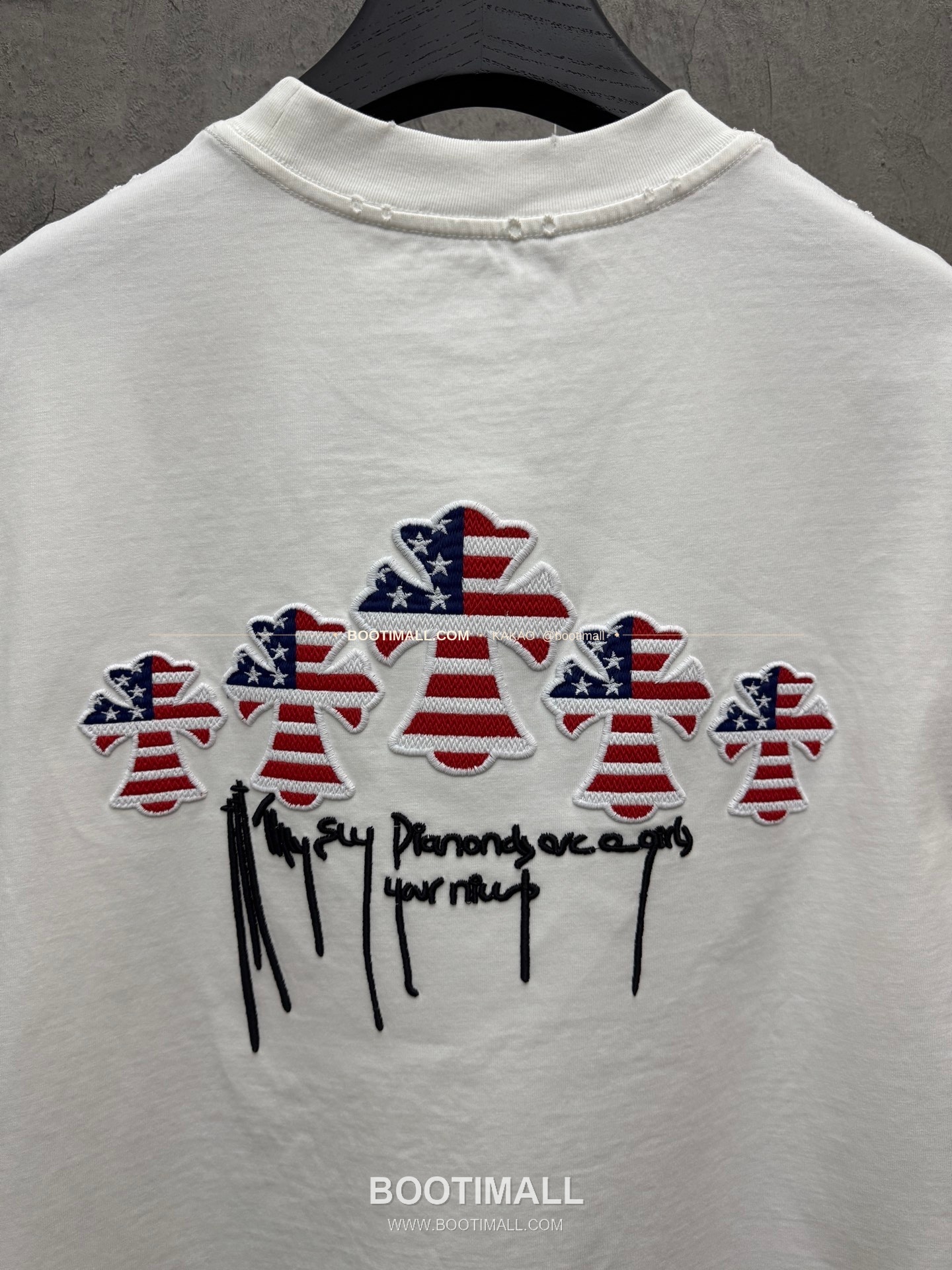 크롬하츠 2026SS 헤비코튼 3D홀자수 크로스 루즈핏 반팔 티셔츠 Chrome Hearts 2026 SS Heavy Cotton 3D Hollow Embroidery Cross Loose Fit Short Sleeve T-Shirt 9615 7