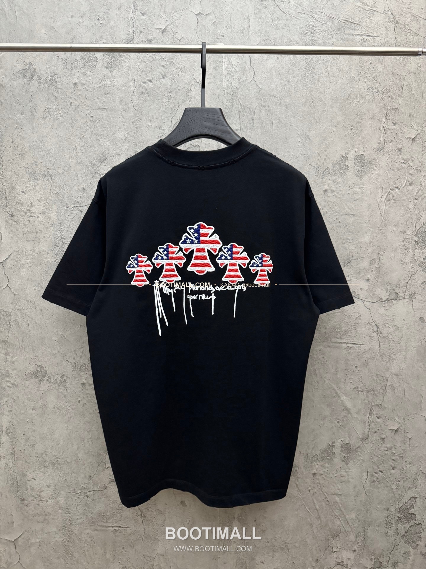 크롬하츠 2026SS 헤비코튼 3D홀자수 크로스 루즈핏 반팔 티셔츠 Chrome Hearts 2026 SS Heavy Cotton 3D Hollow Embroidery Cross Loose Fit Short Sleeve T-Shirt 9615 2