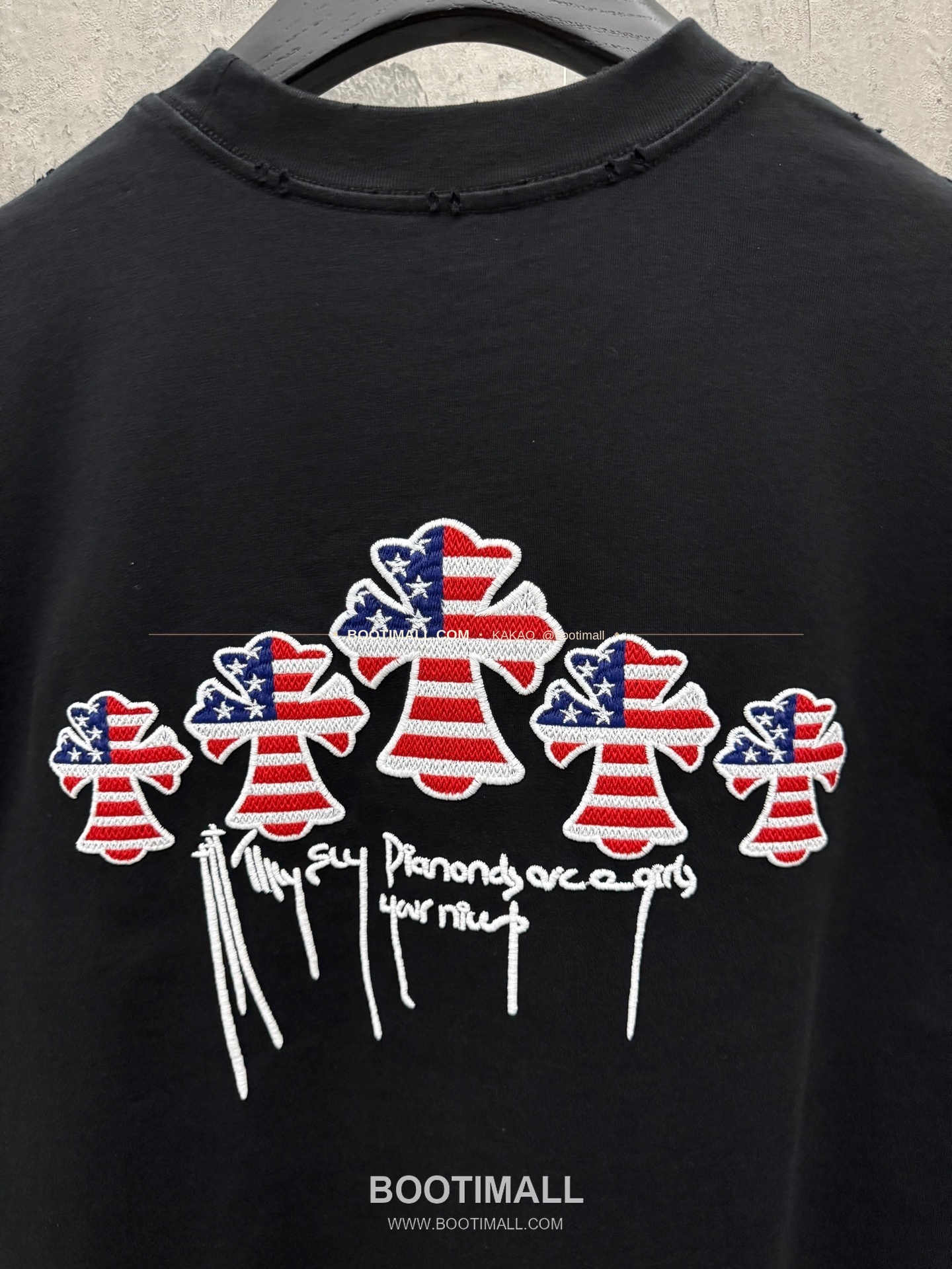 크롬하츠 2026SS 헤비코튼 3D홀자수 크로스 루즈핏 반팔 티셔츠 Chrome Hearts 2026 SS Heavy Cotton 3D Hollow Embroidery Cross Loose Fit Short Sleeve T-Shirt 9615 8