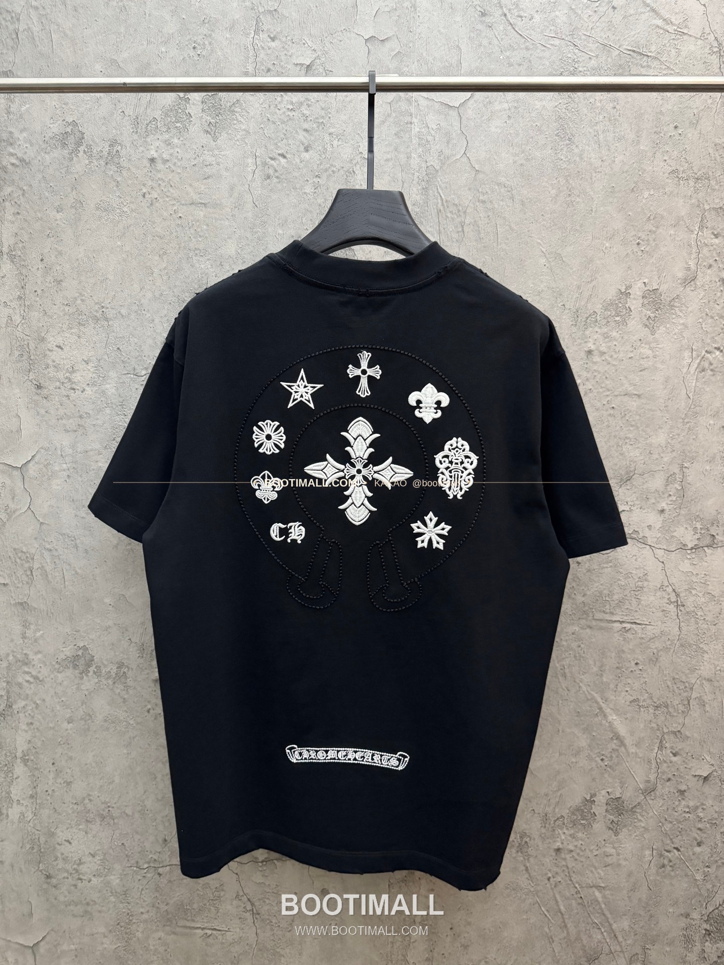 크롬하츠 2026SS 헤비코튼 UV변색 3D자수 루즈핏 반팔 티셔츠 Chrome Hearts 2026 SS Heavy Cotton UV Color Changing 3D Embroidery Loose Fit Short Sleeve T-Shirt 9619 2