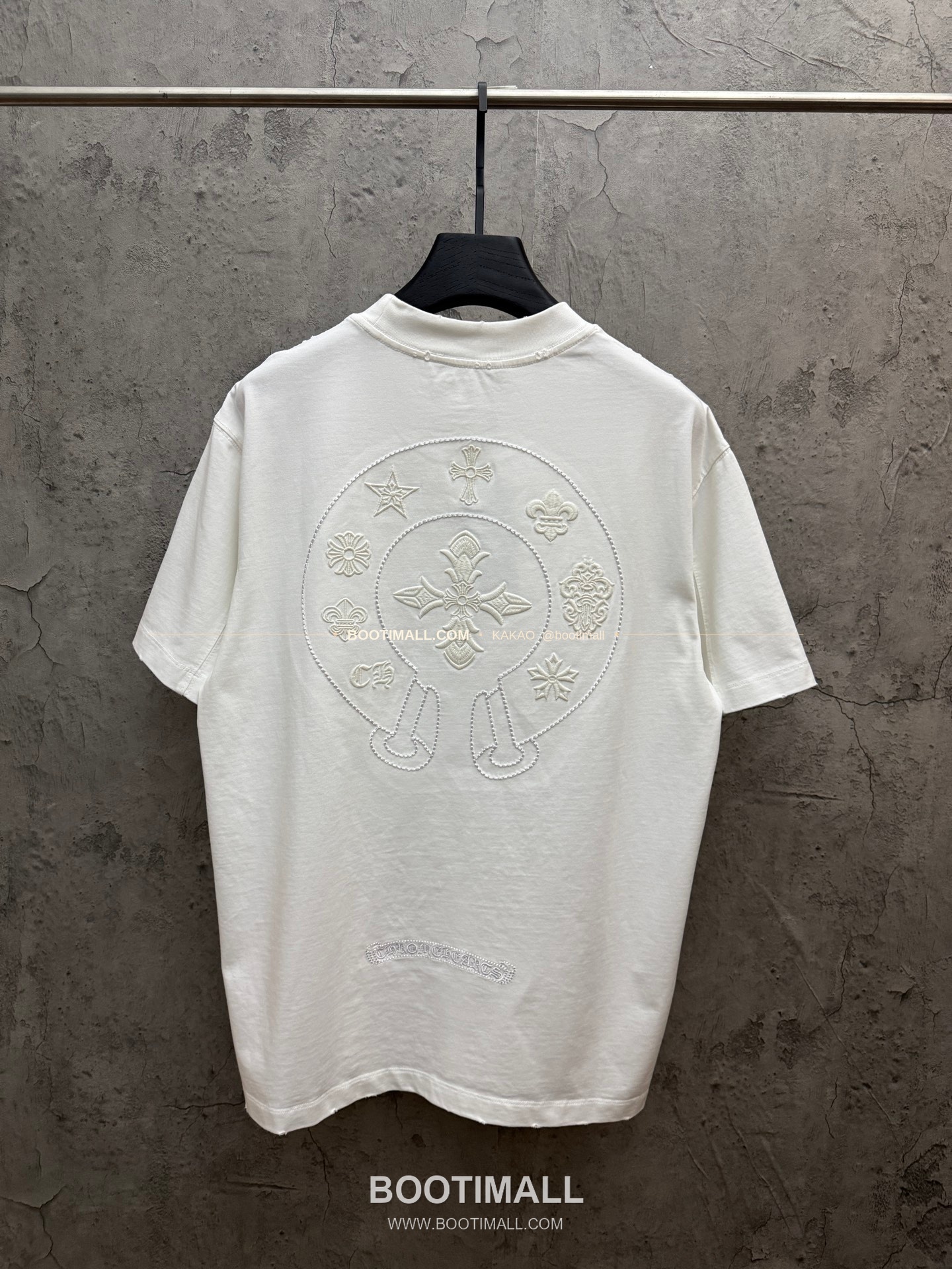 크롬하츠 2026SS 헤비코튼 UV변색 3D자수 루즈핏 반팔 티셔츠 Chrome Hearts 2026 SS Heavy Cotton UV Color Changing 3D Embroidery Loose Fit Short Sleeve T-Shirt 9619 2