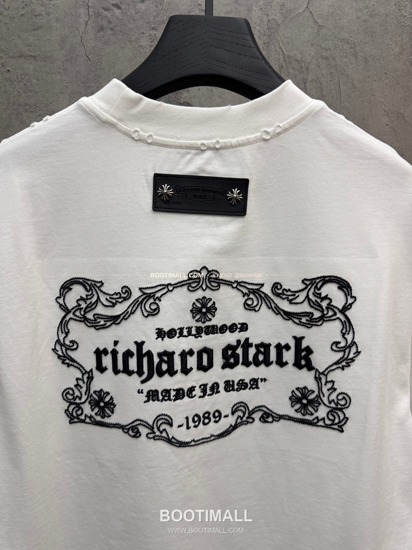 크롬하츠 2026SS 헤비코튼 아치크로스 3D홀자수 루즈핏 반팔 티셔츠 Chrome Hearts 2026 SS Heavy Cotton Arch Cross 3D Hollow Embroidery Loose Fit Short Sleeve T-Shirt 9617 7