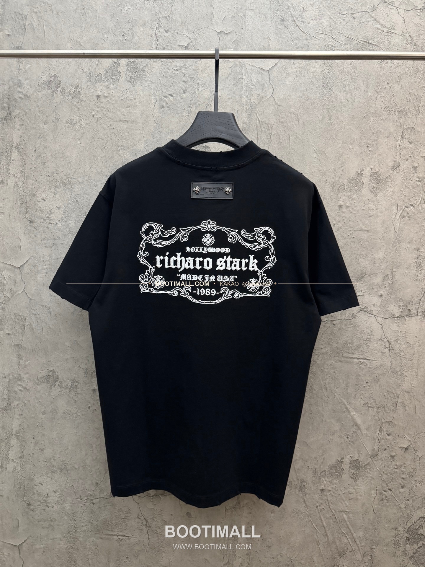 크롬하츠 2026SS 헤비코튼 아치크로스 3D홀자수 루즈핏 반팔 티셔츠 Chrome Hearts 2026 SS Heavy Cotton Arch Cross 3D Hollow Embroidery Loose Fit Short Sleeve T-Shirt 9617 2