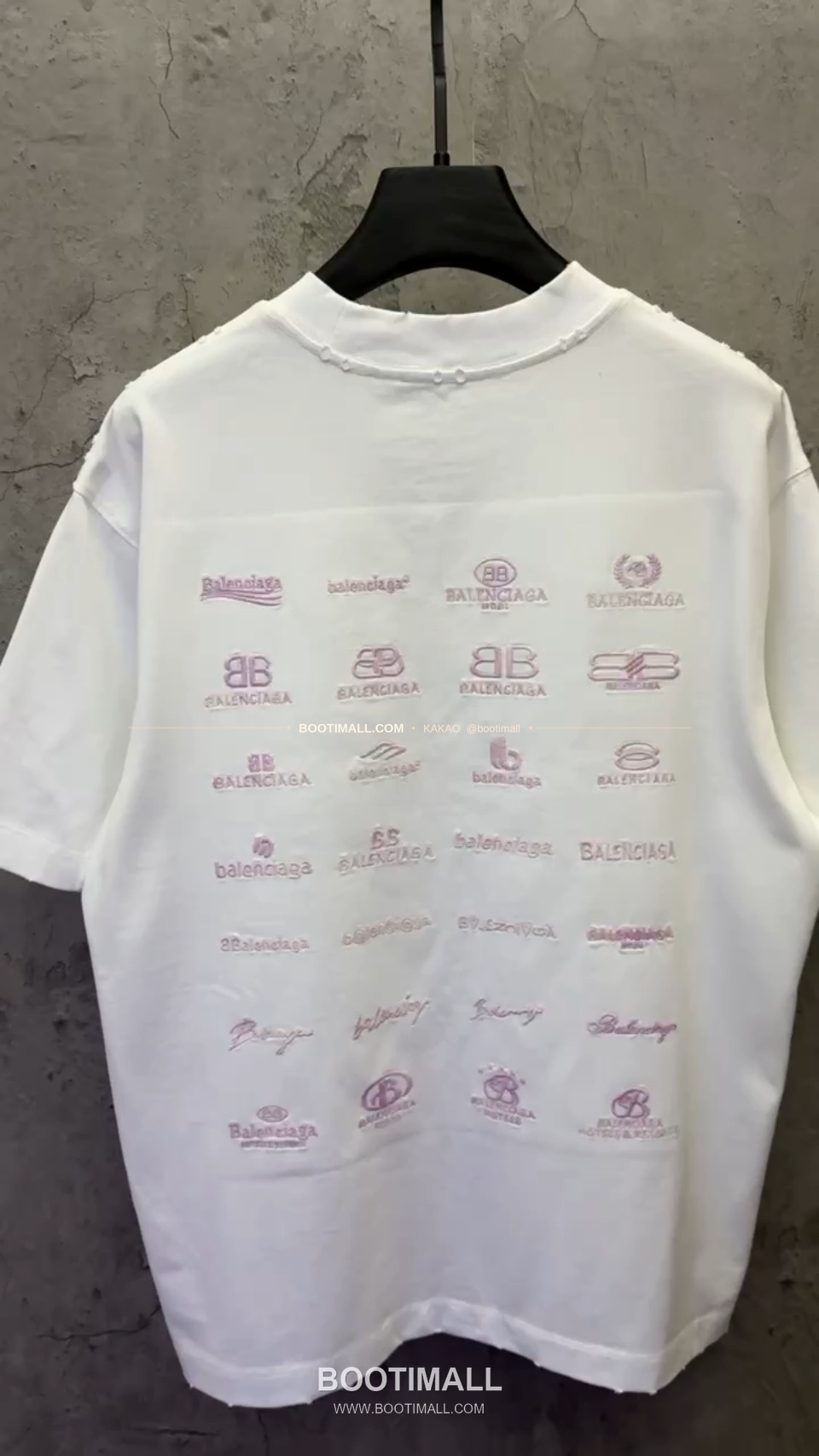 발렌시아가 2026SS 헤비코튼 UV변색 3D자수 루즈핏 반팔 티셔츠 Balenciaga 2026 SS Heavy Cotton UV Color Changing 3D Embroidery Loose Fit Short Sleeve T-Shirt 8602 9