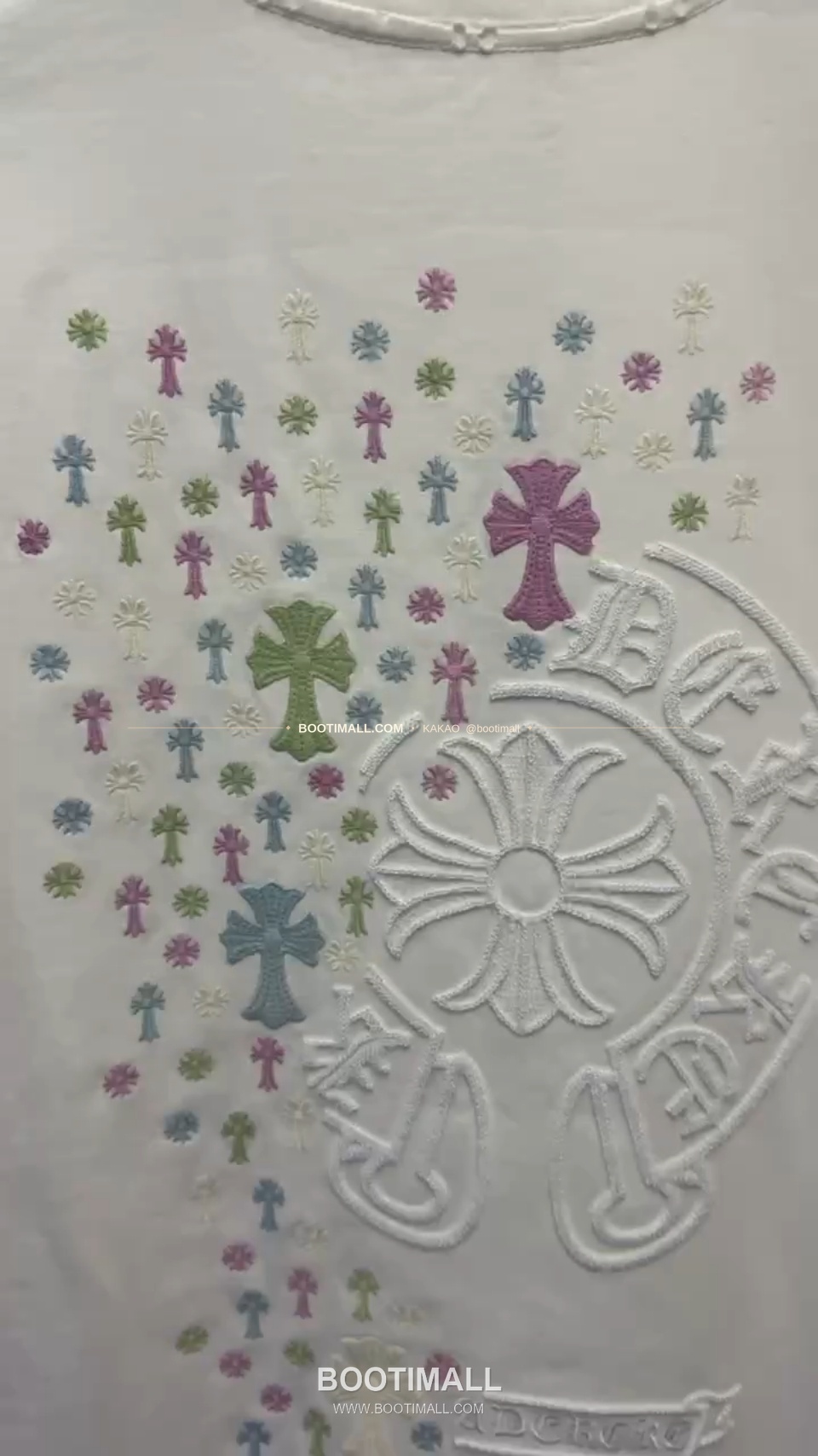 크롬하츠 2026SS 헤비코튼 스팽글 3D홀자수 UV변색 루즈핏 반팔 티셔츠 Chrome Hearts 2026 SS Heavy Cotton Sequin 3D Hollow Embroidery UV Color Changing Loose Fit Short Sleeve T-Shirt 9611 11