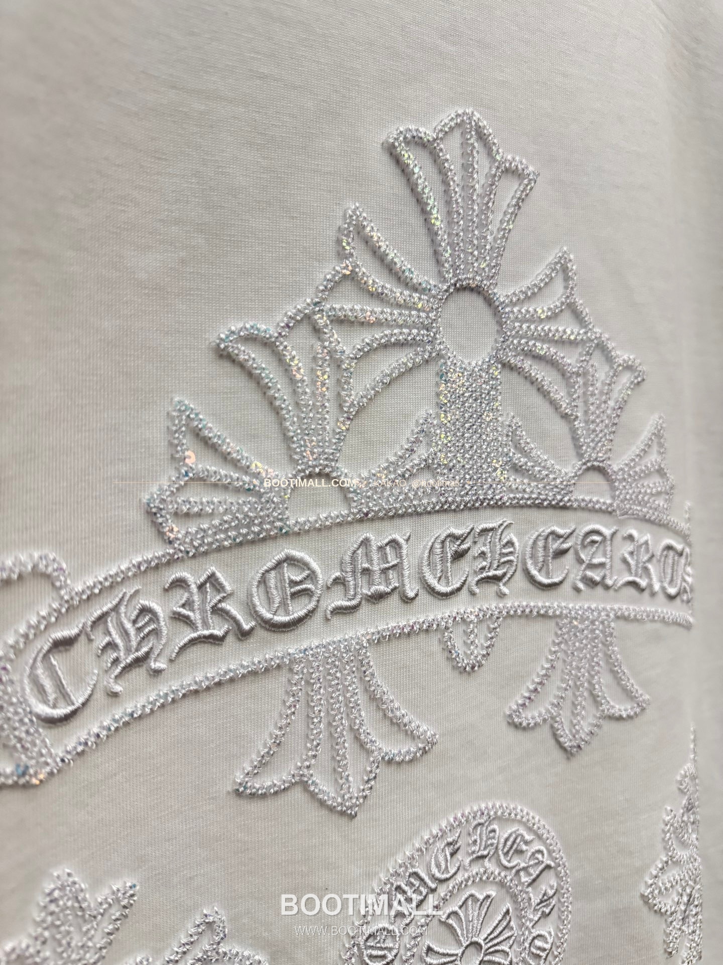 크롬하츠 2026SS 헤비코튼 스팽글 크로스 3D홀자수 루즈핏 반팔 티셔츠 Chrome Hearts 2026 SS Heavy Cotton Sequin Cross 3D Hollow Embroidery Loose Fit Short Sleeve T-Shirt 9612 8