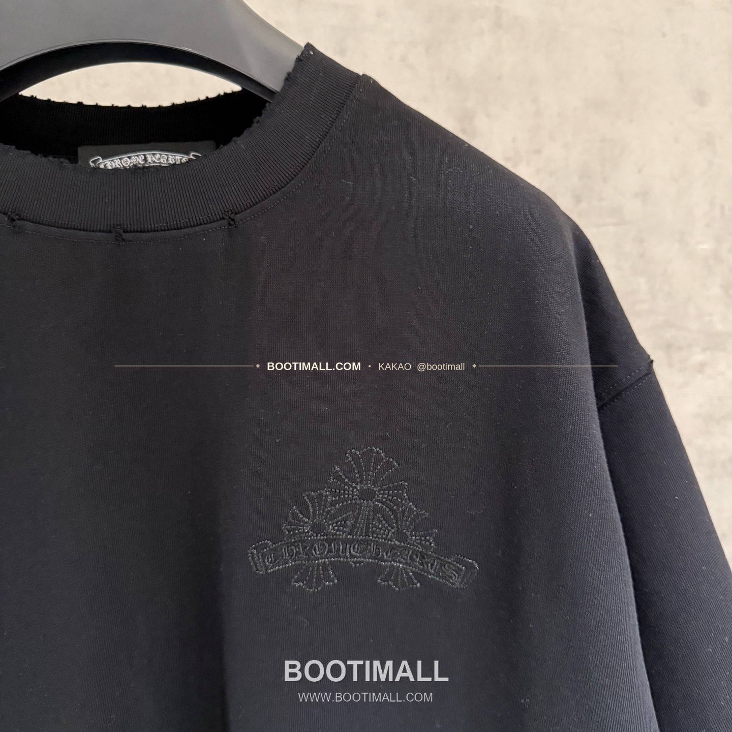 크롬하츠 헤비코튼 자수 디스트로이드 루즈핏 블랙 반팔 티셔츠 Chrome Hearts Heavy Cotton Embroidered Distressed Loose Fit Black T-Shirt K213 6