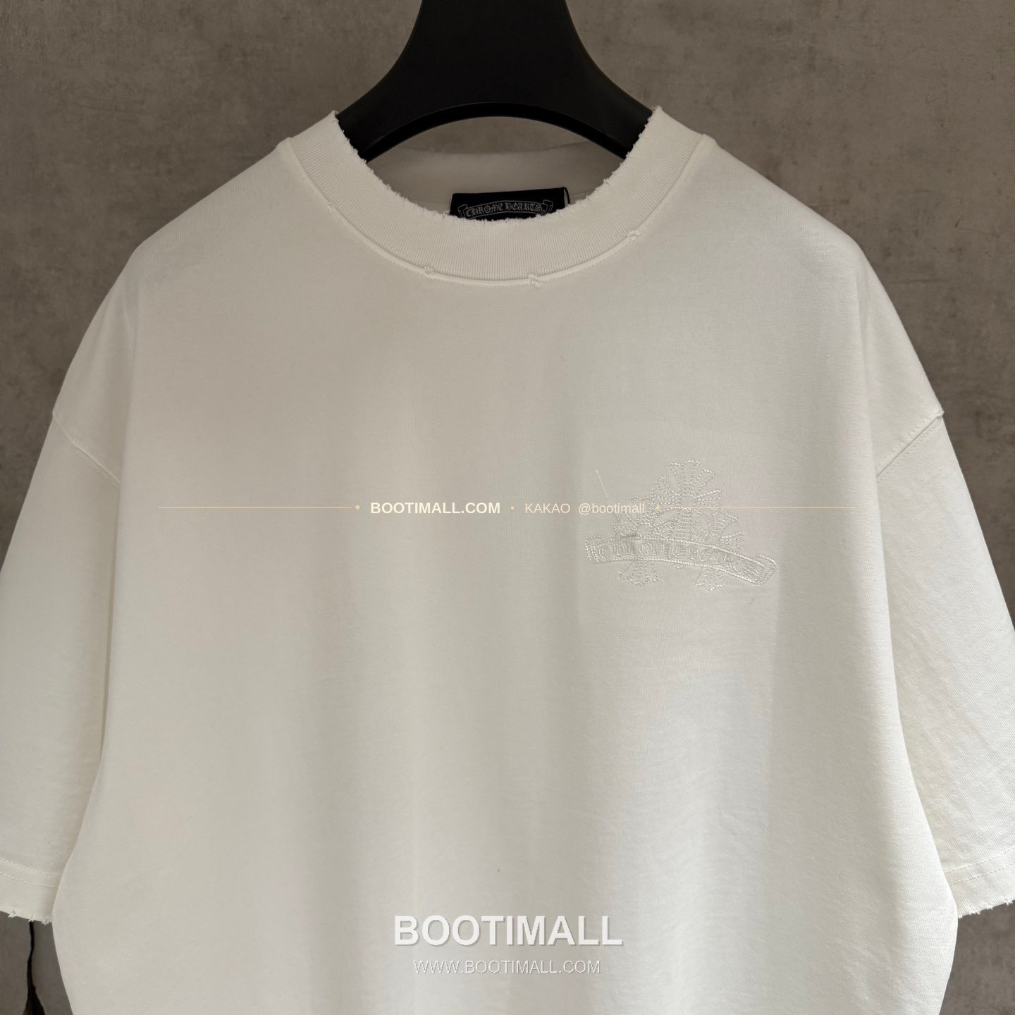 크롬하츠 헤비코튼 자수 디스트로이드 루즈핏 블랙 반팔 티셔츠 Chrome Hearts Heavy Cotton Embroidered Distressed Loose Fit Black T-Shirt K213 3