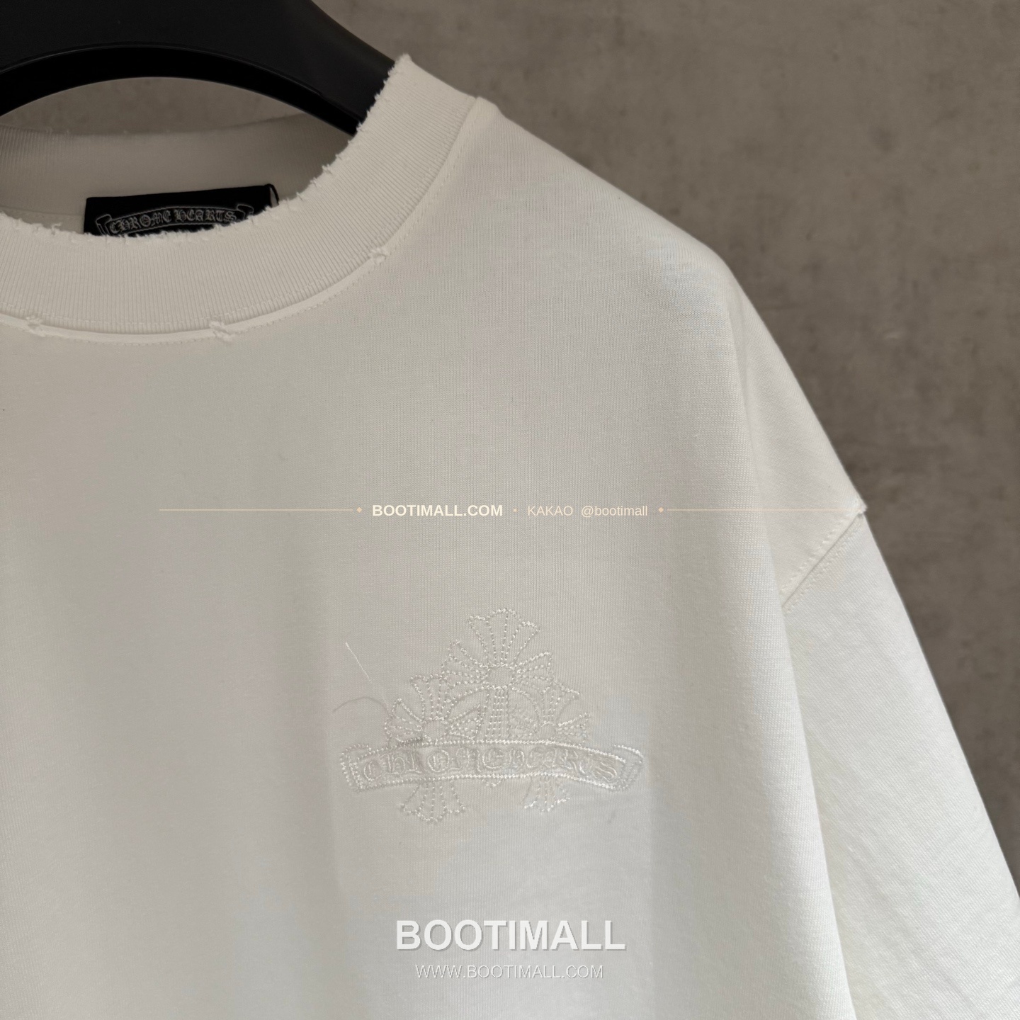 크롬하츠 헤비코튼 자수 디스트로이드 루즈핏 블랙 반팔 티셔츠 Chrome Hearts Heavy Cotton Embroidered Distressed Loose Fit Black T-Shirt K213 6