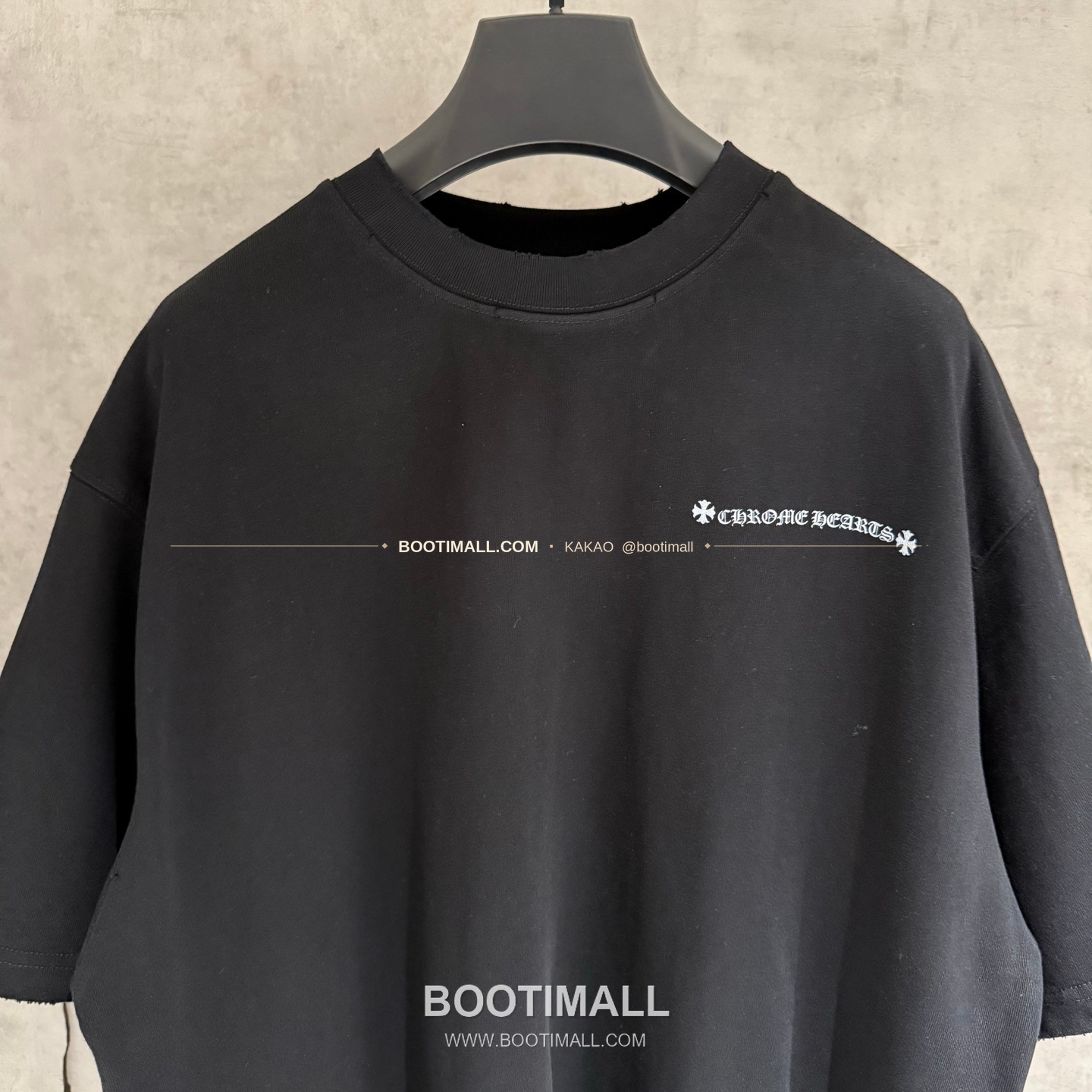 크롬하츠 헤비코튼 프린트 디스트로이드 루즈핏 블랙 반팔 티셔츠 Chrome Hearts Heavy Cotton Printed Distressed Loose Fit Black T-Shirt K126 3