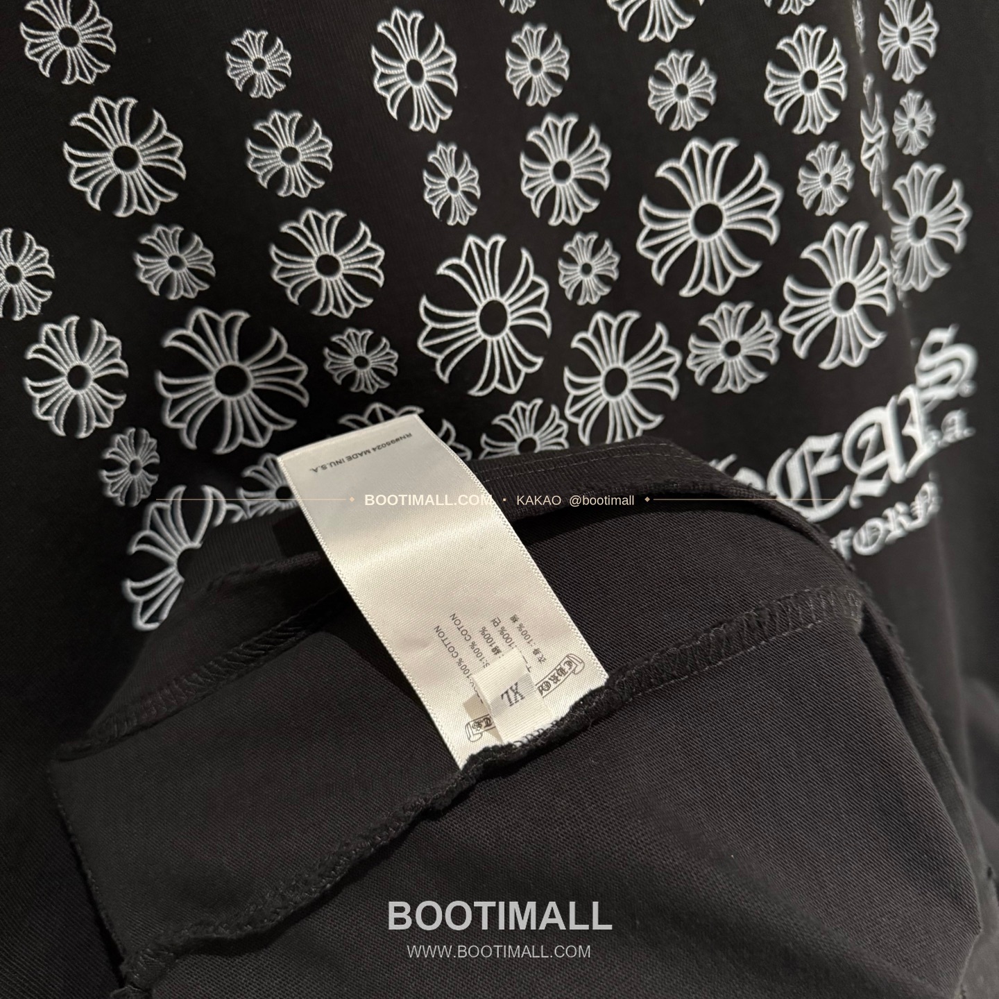 크롬하츠 헤비코튼 프린트 디스트로이드 루즈핏 블랙 반팔 티셔츠 Chrome Hearts Heavy Cotton Printed Distressed Loose Fit Black T-Shirt K126 8