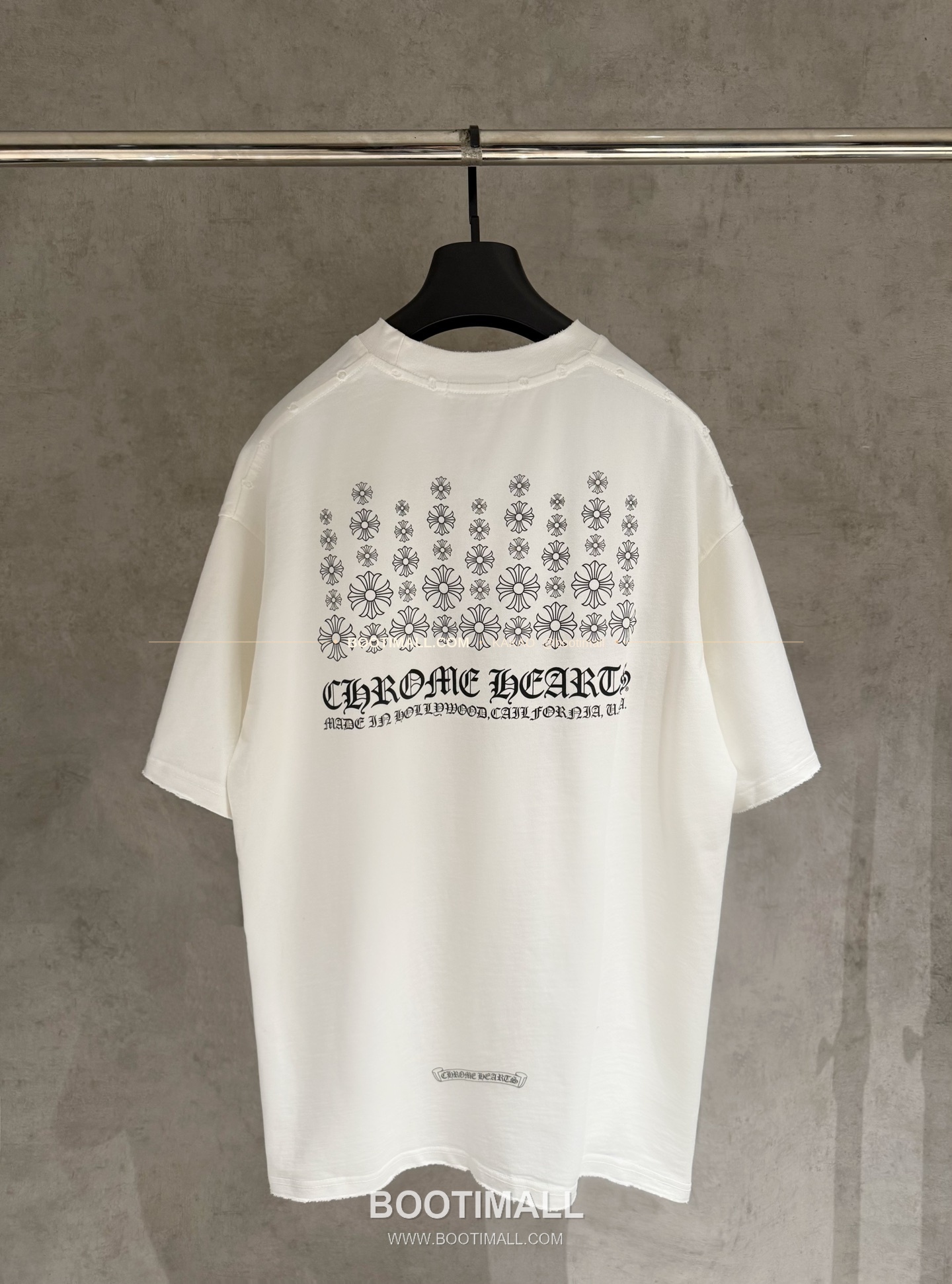 크롬하츠 헤비코튼 프린트 디스트로이드 루즈핏 블랙 반팔 티셔츠 Chrome Hearts Heavy Cotton Printed Distressed Loose Fit Black T-Shirt K126 2