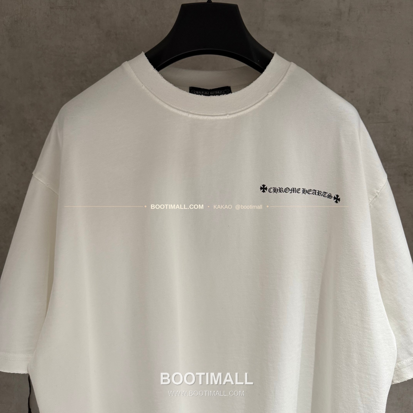 크롬하츠 헤비코튼 프린트 디스트로이드 루즈핏 블랙 반팔 티셔츠 Chrome Hearts Heavy Cotton Printed Distressed Loose Fit Black T-Shirt K126 3