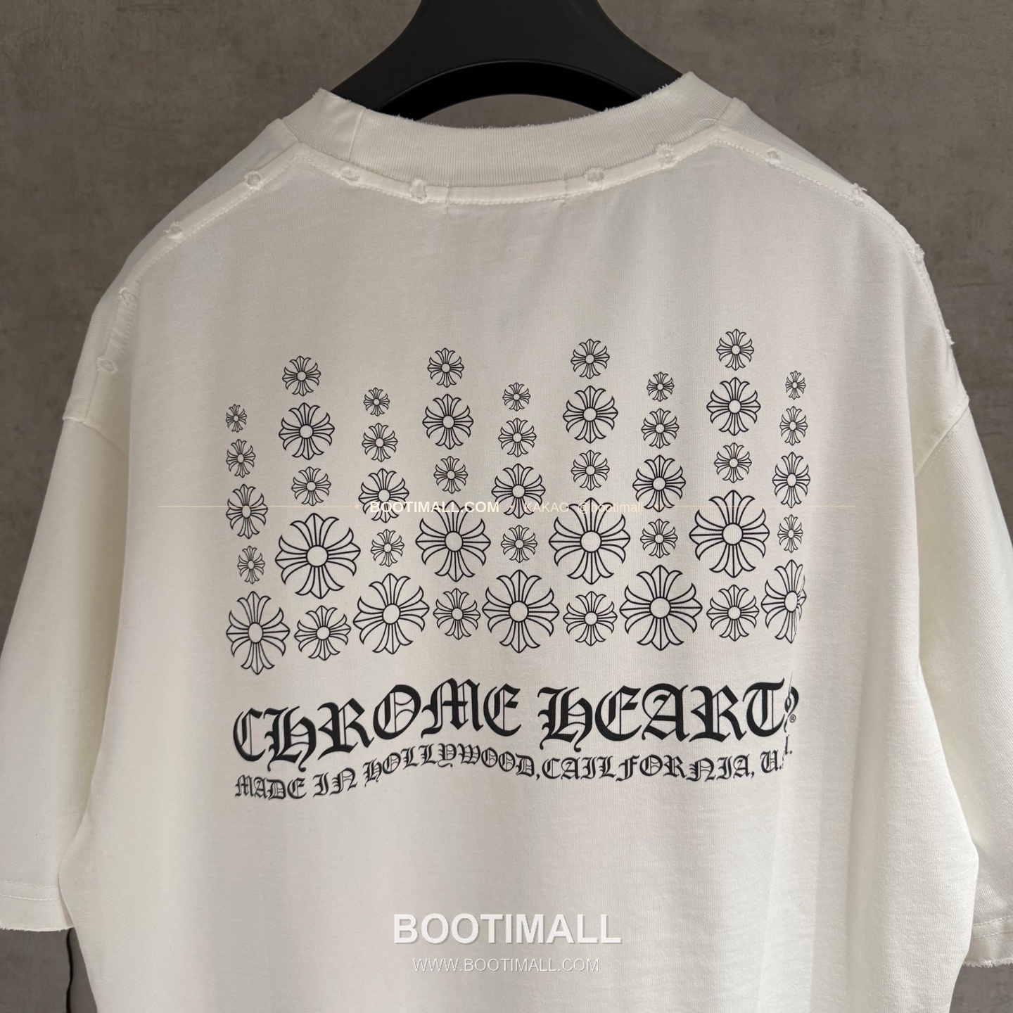 크롬하츠 헤비코튼 프린트 디스트로이드 루즈핏 블랙 반팔 티셔츠 Chrome Hearts Heavy Cotton Printed Distressed Loose Fit Black T-Shirt K126 4