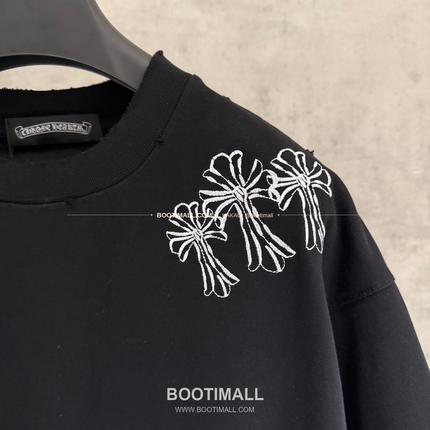 크롬하츠 헤비코튼 자수 디스트로이드 루즈핏 블랙 반팔 티셔츠 Chrome Hearts Heavy Cotton Embroidered Distressed Loose Fit Black T-Shirt K204 5