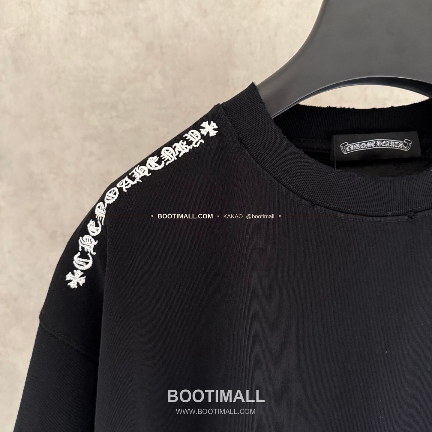 크롬하츠 헤비코튼 자수 디스트로이드 루즈핏 블랙 반팔 티셔츠 Chrome Hearts Heavy Cotton Embroidered Distressed Loose Fit Black T-Shirt K204 6