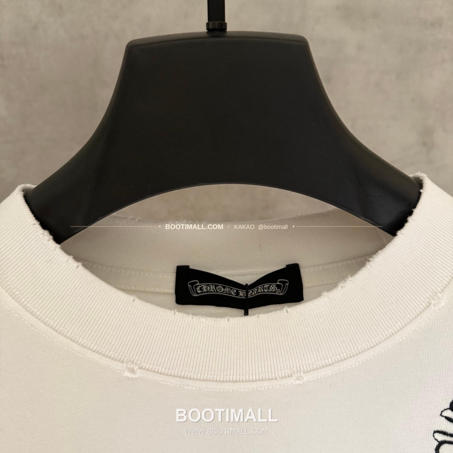 크롬하츠 헤비코튼 자수 디스트로이드 루즈핏 블랙 반팔 티셔츠 Chrome Hearts Heavy Cotton Embroidered Distressed Loose Fit Black T-Shirt K204 4