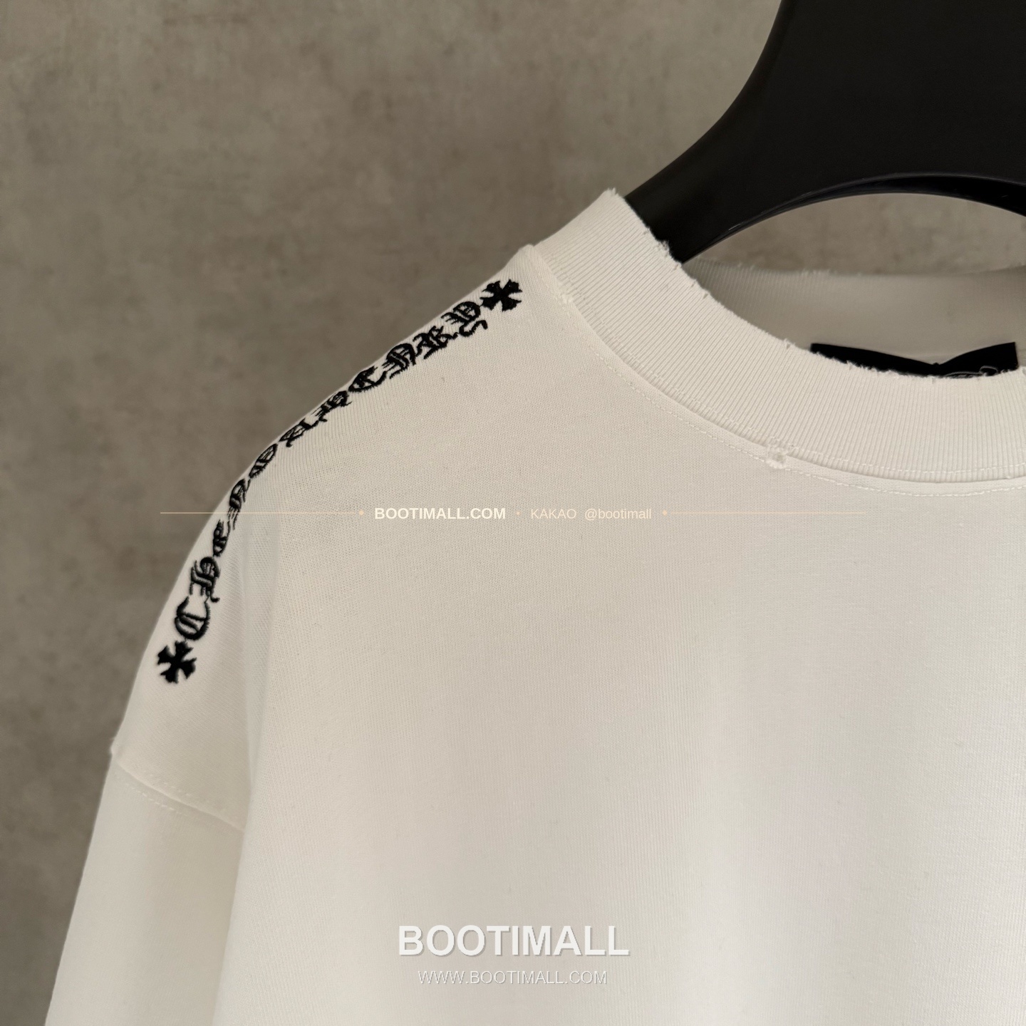 크롬하츠 헤비코튼 자수 디스트로이드 루즈핏 블랙 반팔 티셔츠 Chrome Hearts Heavy Cotton Embroidered Distressed Loose Fit Black T-Shirt K204 6