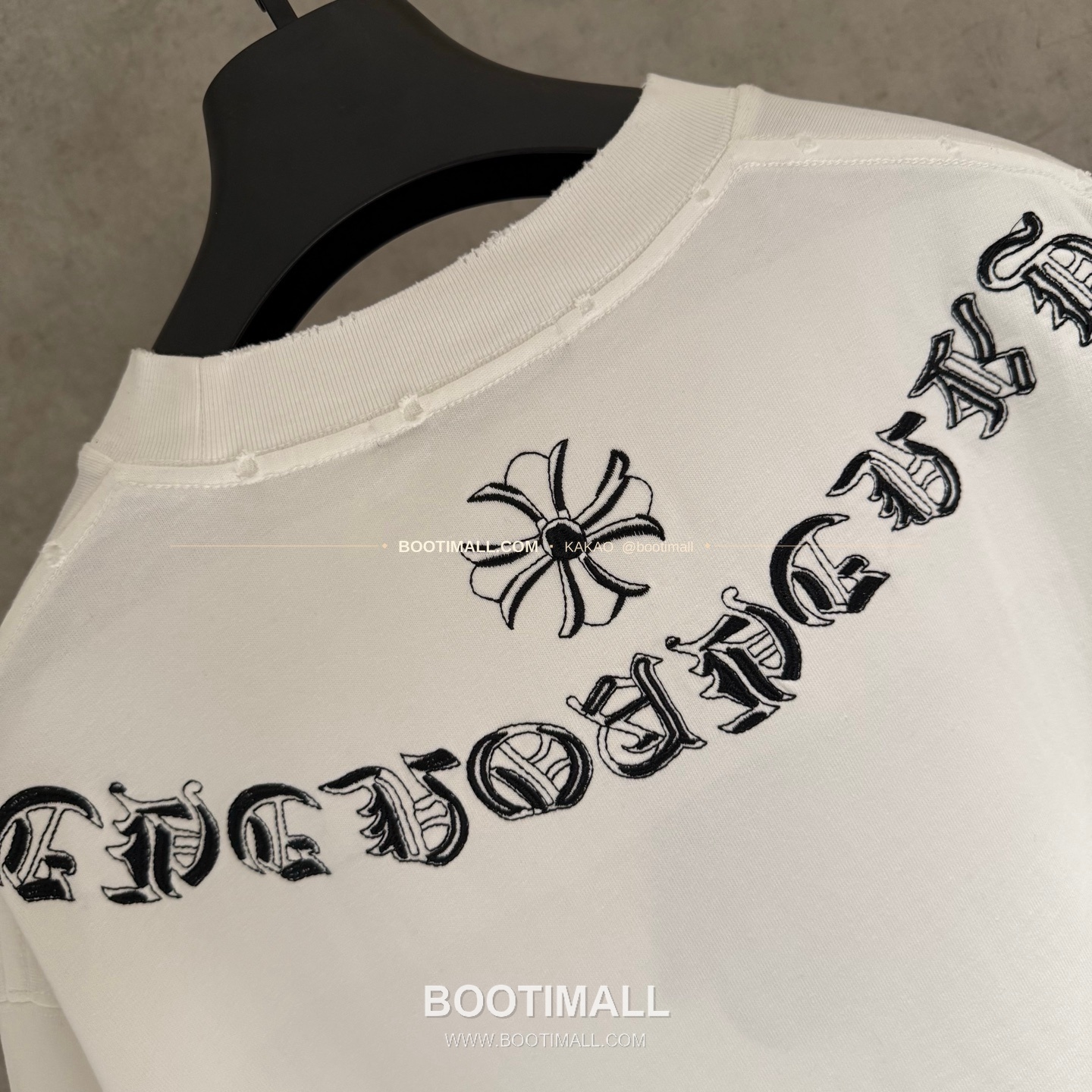 크롬하츠 헤비코튼 자수 디스트로이드 루즈핏 블랙 반팔 티셔츠 Chrome Hearts Heavy Cotton Embroidered Distressed Loose Fit Black T-Shirt K204 8