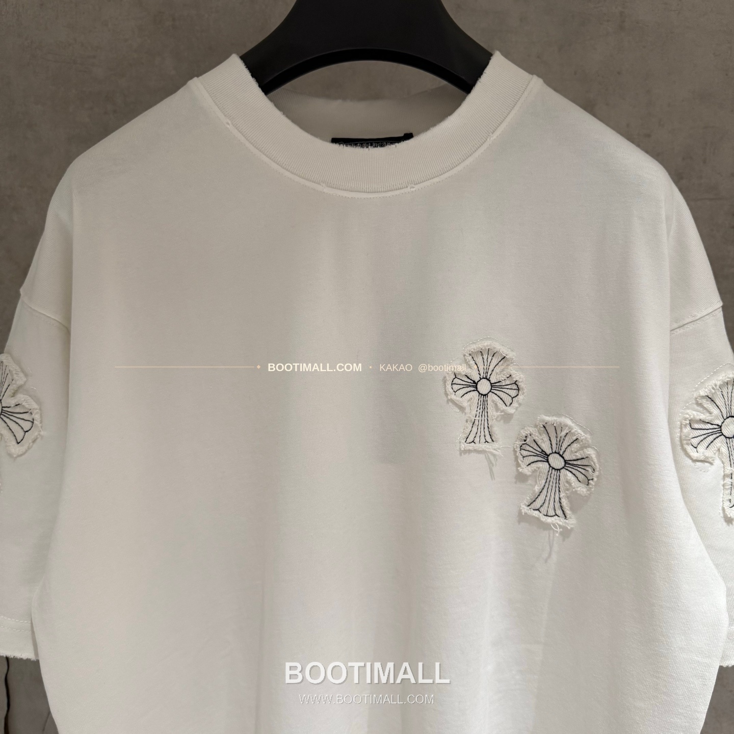 크롬하츠 헤비코튼 자수 디스트로이드 루즈핏 블랙 반팔 티셔츠 Chrome Hearts Heavy Cotton Embroidered Distressed Loose Fit Black T-Shirt K200 3