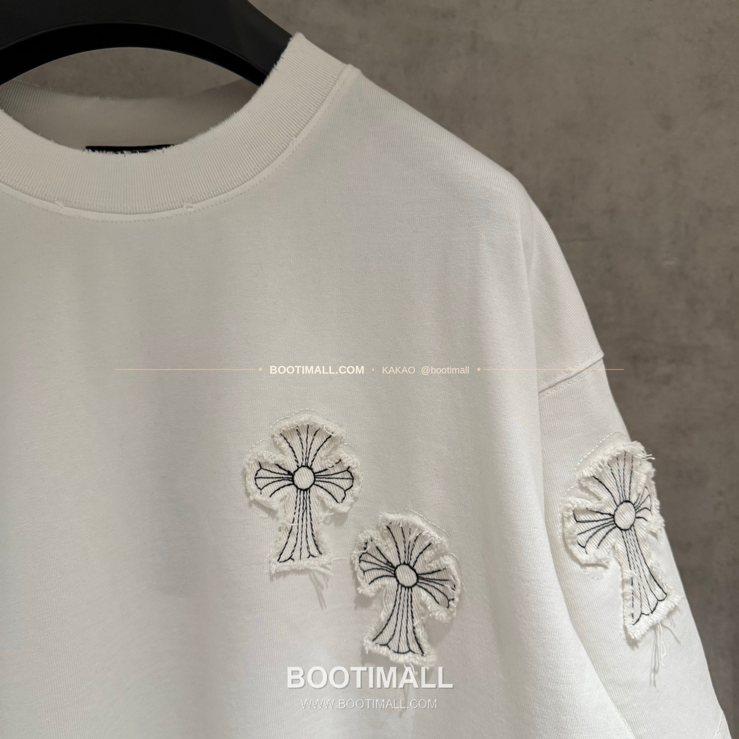 크롬하츠 헤비코튼 자수 디스트로이드 루즈핏 블랙 반팔 티셔츠 Chrome Hearts Heavy Cotton Embroidered Distressed Loose Fit Black T-Shirt K200 6