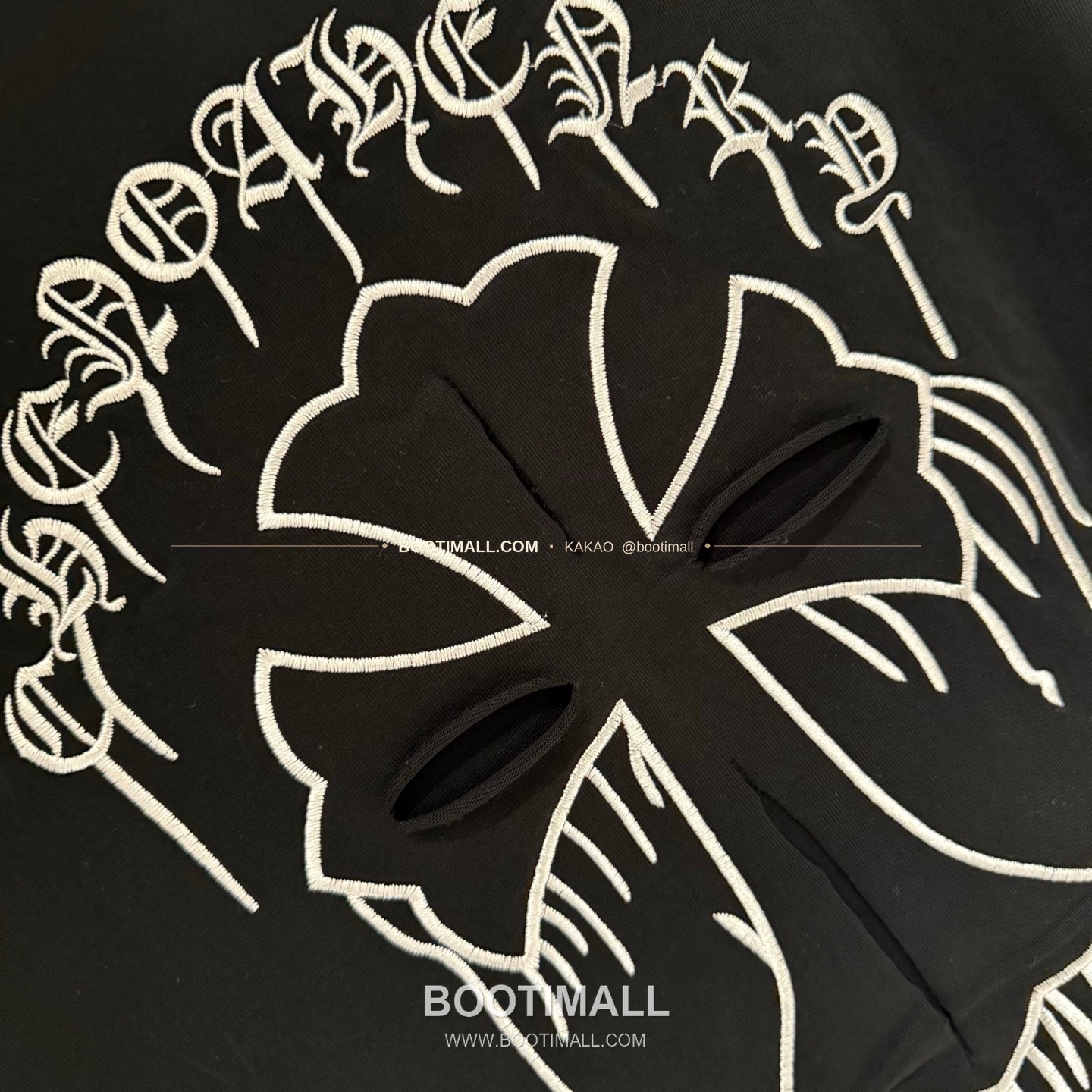 크롬하츠 헤비코튼 자수 디스트로이드 루즈핏 블랙 반팔 티셔츠 Chrome Hearts Heavy Cotton Embroidered Distressed Loose Fit Black T-Shirt K210 7