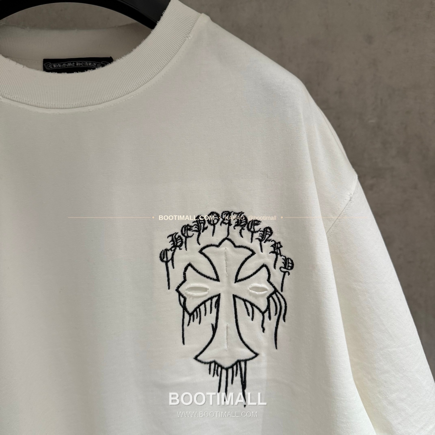 크롬하츠 헤비코튼 자수 디스트로이드 루즈핏 블랙 반팔 티셔츠 Chrome Hearts Heavy Cotton Embroidered Distressed Loose Fit Black T-Shirt K210 6