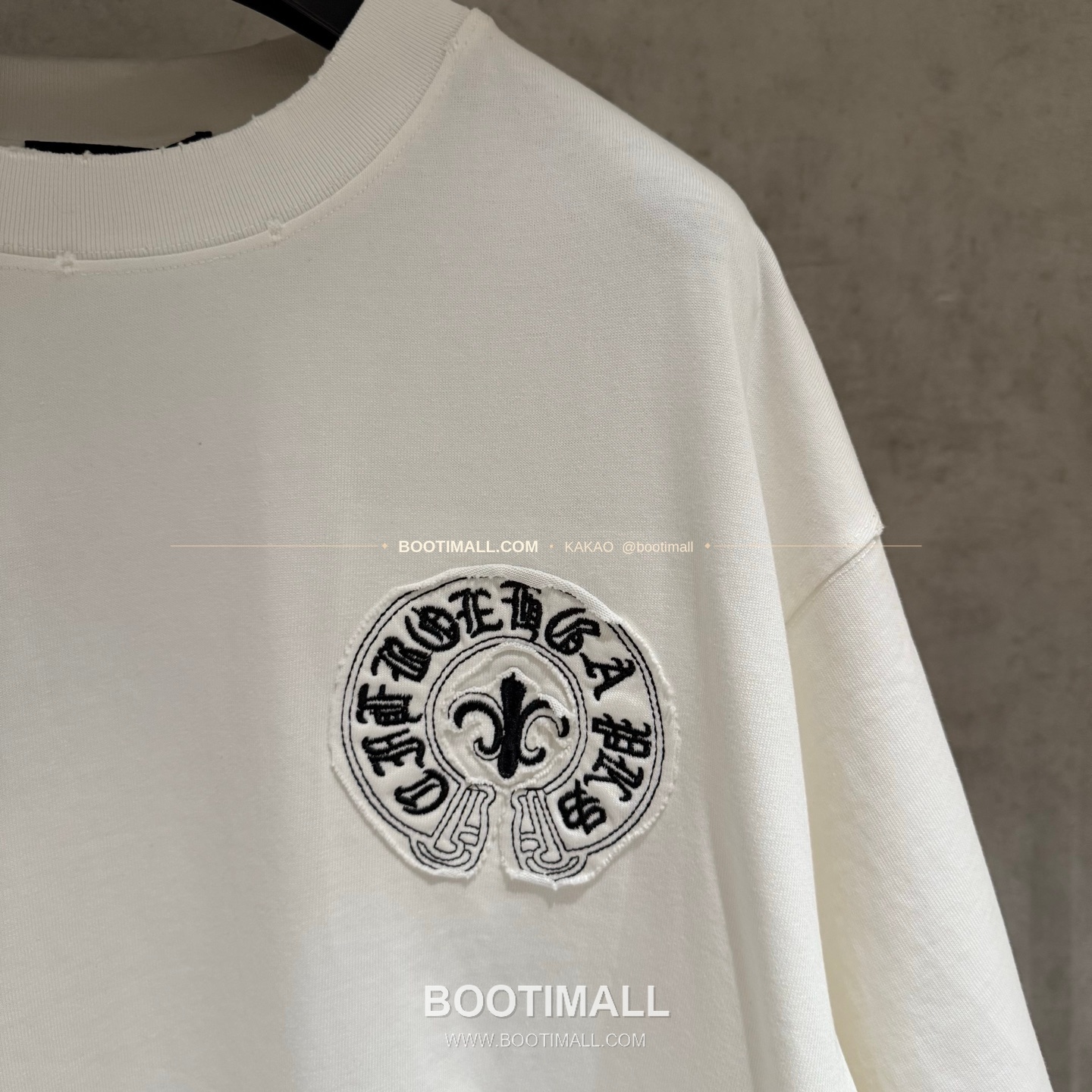 크롬하츠 2026SS 헤비코튼 자수 디스트로이드 루즈핏 블랙 반팔 티셔츠 Chrome Hearts 2026 SS Heavy Cotton Embroidered Distressed Loose Fit Black T-Shirt K216 6