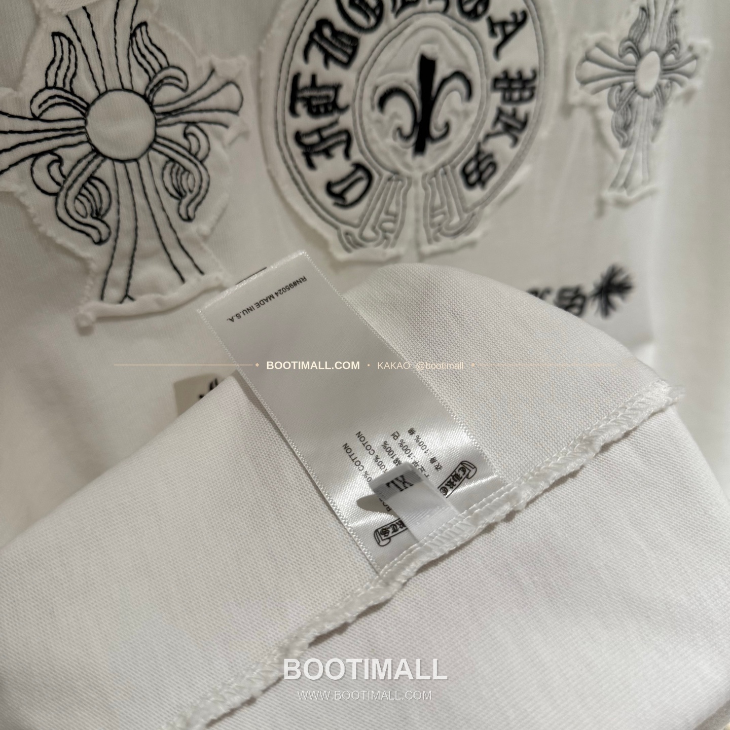 크롬하츠 2026SS 헤비코튼 자수 디스트로이드 루즈핏 블랙 반팔 티셔츠 Chrome Hearts 2026 SS Heavy Cotton Embroidered Distressed Loose Fit Black T-Shirt K216 8