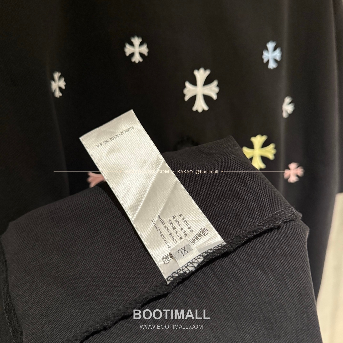 크롬하츠 2026SS 헤비코튼 자수 디스트로이드 루즈핏 블랙 반팔 티셔츠 Chrome Hearts 2026 SS Heavy Cotton Embroidered Distressed Loose Fit Black T-Shirt K192 8