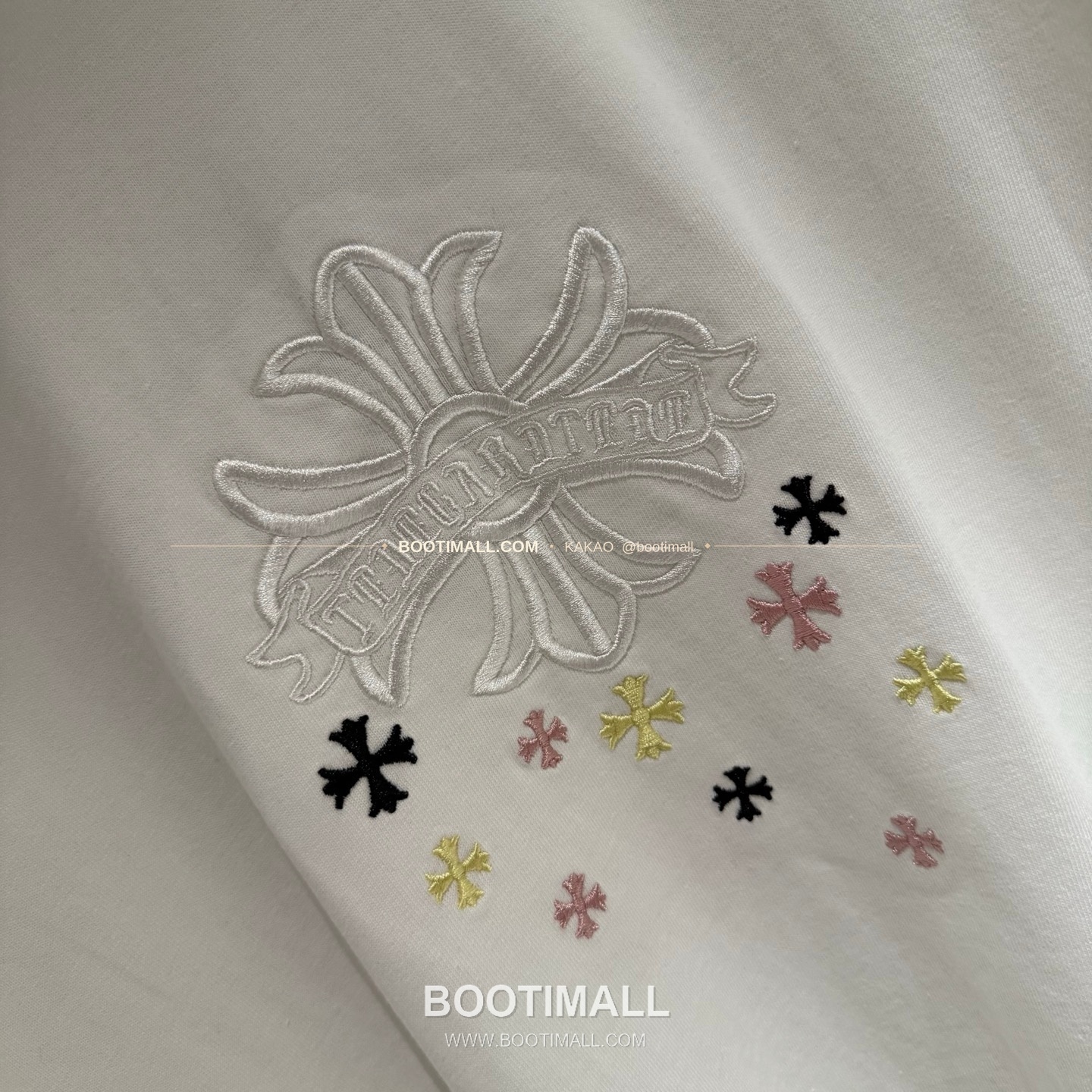 크롬하츠 2026SS 헤비코튼 자수 디스트로이드 루즈핏 블랙 반팔 티셔츠 Chrome Hearts 2026 SS Heavy Cotton Embroidered Distressed Loose Fit Black T-Shirt K192 6