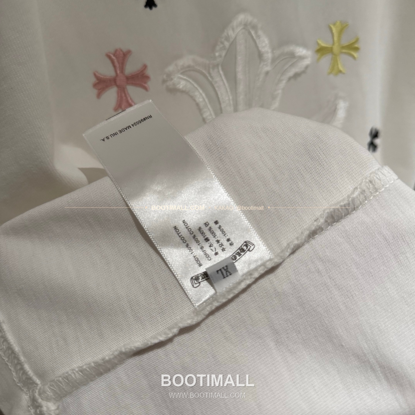 크롬하츠 2026SS 헤비코튼 자수 디스트로이드 루즈핏 블랙 반팔 티셔츠 Chrome Hearts 2026 SS Heavy Cotton Embroidered Distressed Loose Fit Black T-Shirt K192 8