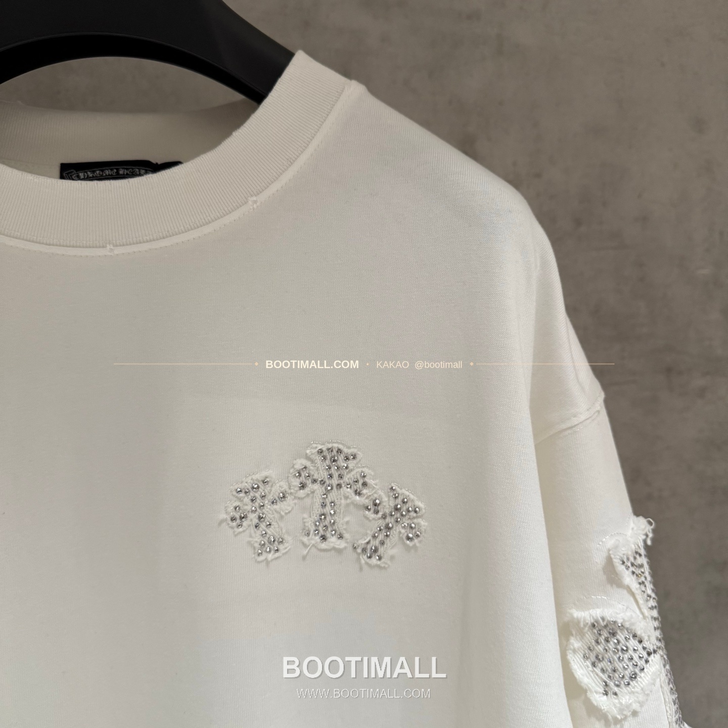 크롬하츠 2026SS 헤비코튼 핫픽스 자수 아플리케 루즈핏 블랙 반팔 티셔츠 Chrome Hearts 2026 SS Heavy Cotton Hotfix Embroidered Applique Loose Fit Black T-Shirt K207 6