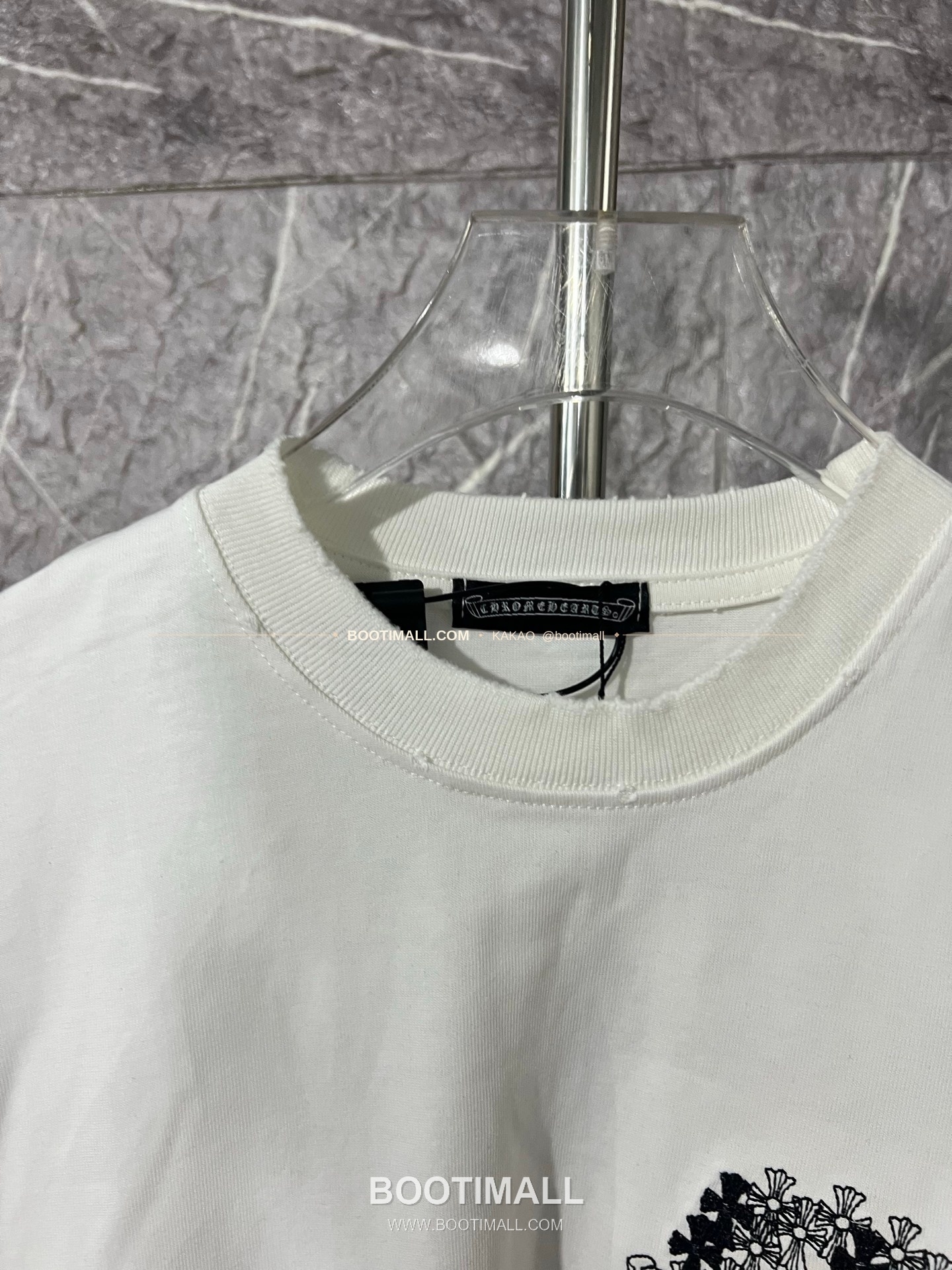 크롬하츠 헤비코튼 자수 디스트로이드 루즈핏 블랙 반팔 티셔츠 Chrome Hearts Heavy Cotton Embroidered Distressed Loose Fit Black T-Shirt CH006 3