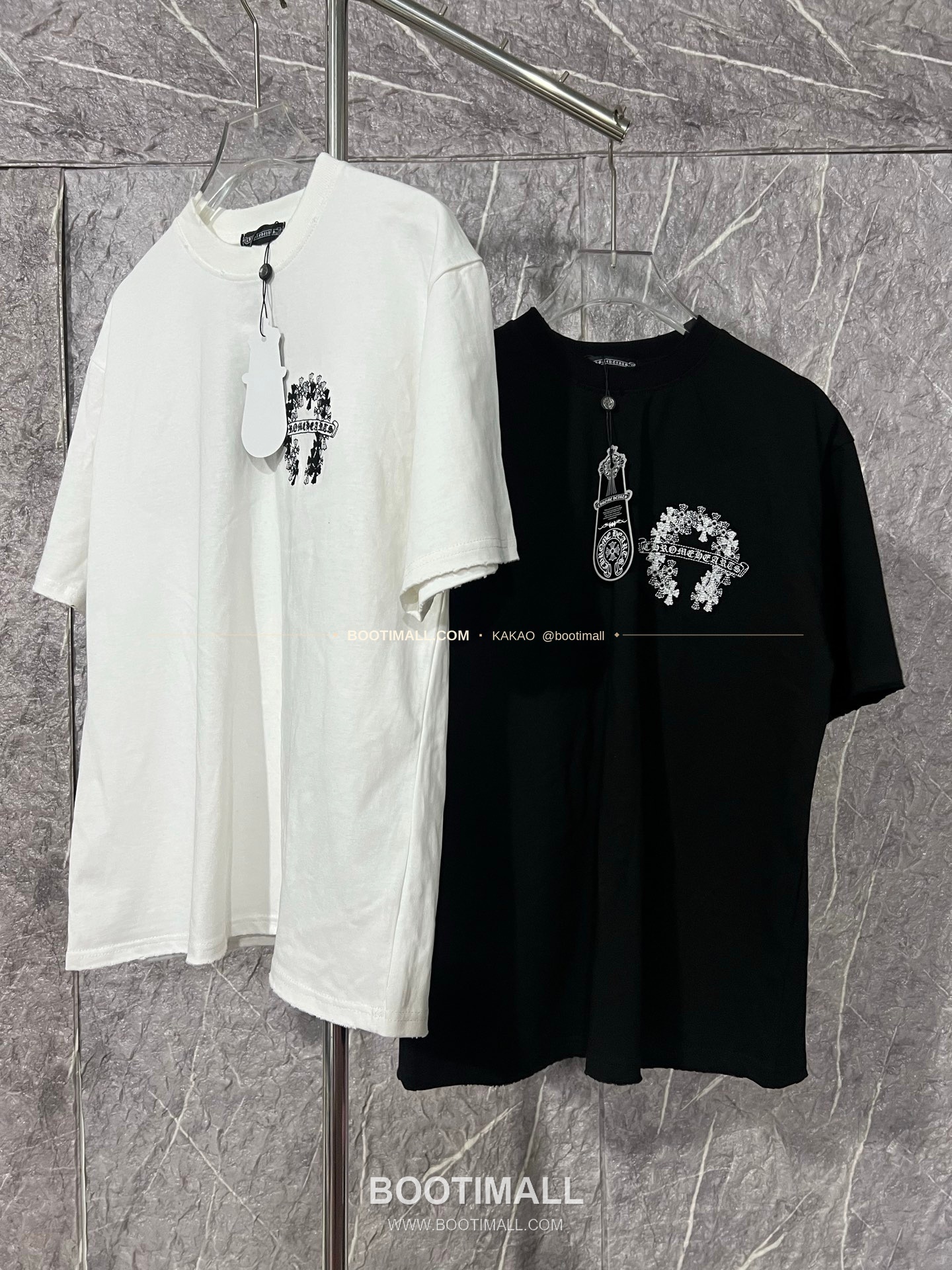 크롬하츠 헤비코튼 자수 디스트로이드 루즈핏 블랙 반팔 티셔츠 Chrome Hearts Heavy Cotton Embroidered Distressed Loose Fit Black T-Shirt CH006 9