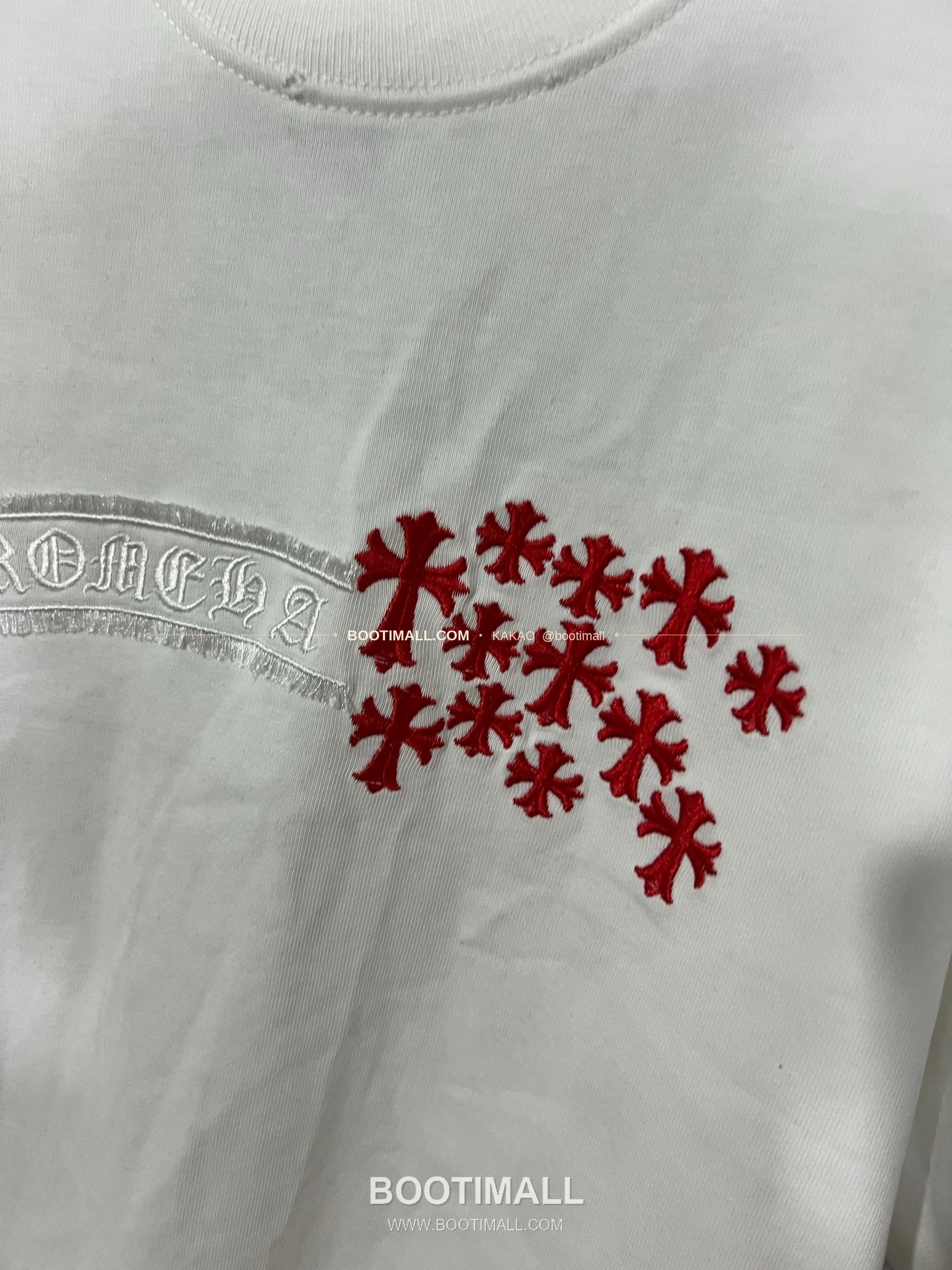 크롬하츠 헤비코튼 자수 디스트로이드 루즈핏 블랙 반팔 티셔츠 Chrome Hearts Heavy Cotton Embroidered Distressed Loose Fit Black T-Shirt CH005 3