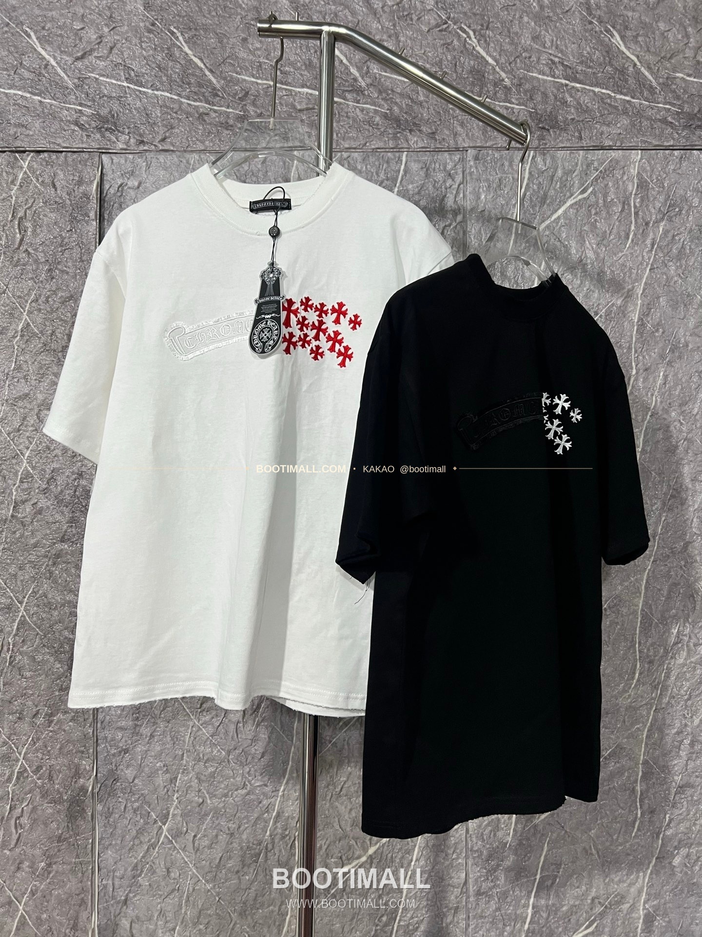 크롬하츠 헤비코튼 자수 디스트로이드 루즈핏 블랙 반팔 티셔츠 Chrome Hearts Heavy Cotton Embroidered Distressed Loose Fit Black T-Shirt CH005 9