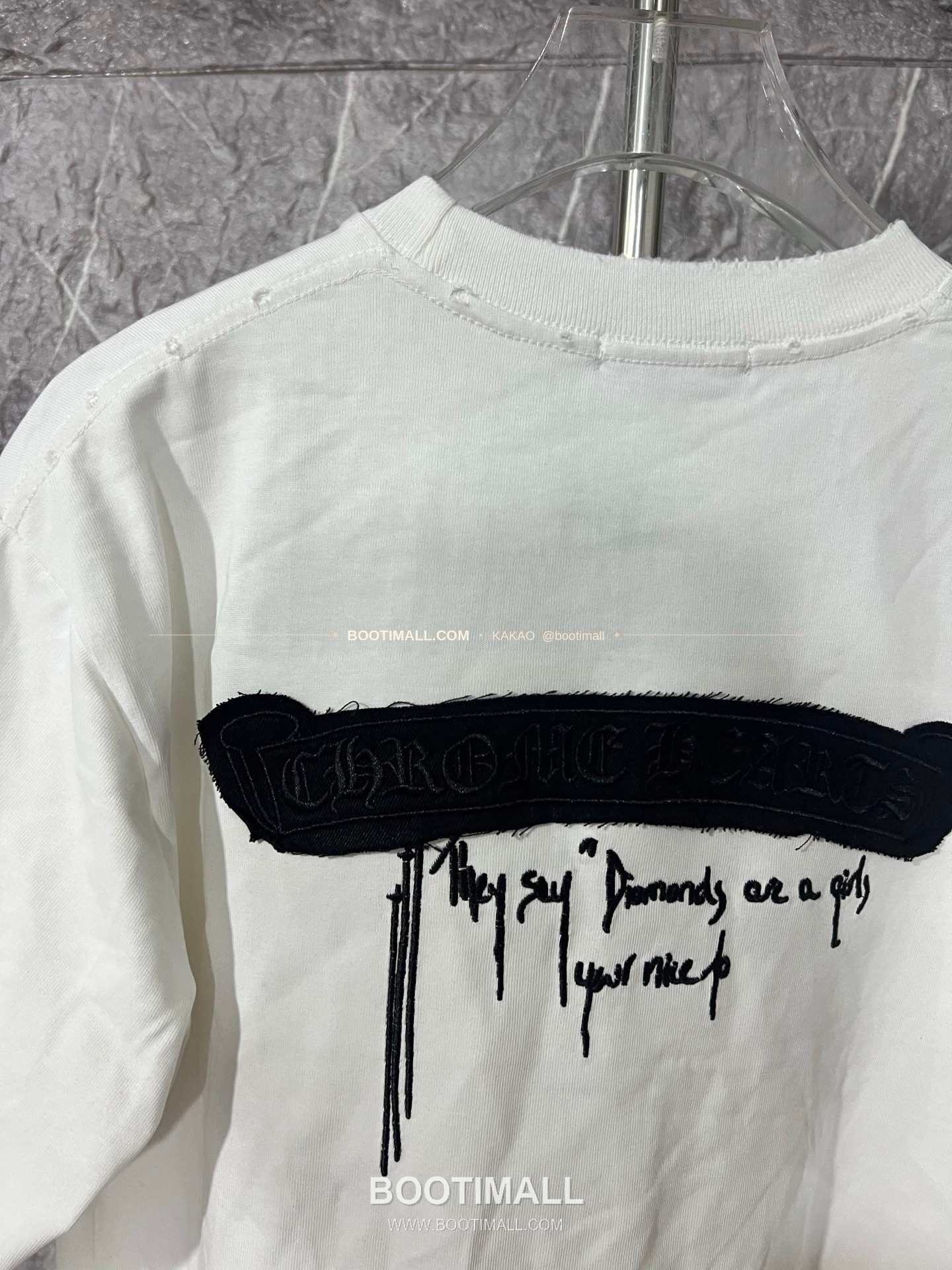 크롬하츠 헤비코튼 자수 디스트로이드 루즈핏 블랙 반팔 티셔츠 Chrome Hearts Heavy Cotton Embroidered Distressed Loose Fit Black T-Shirt CH002 8