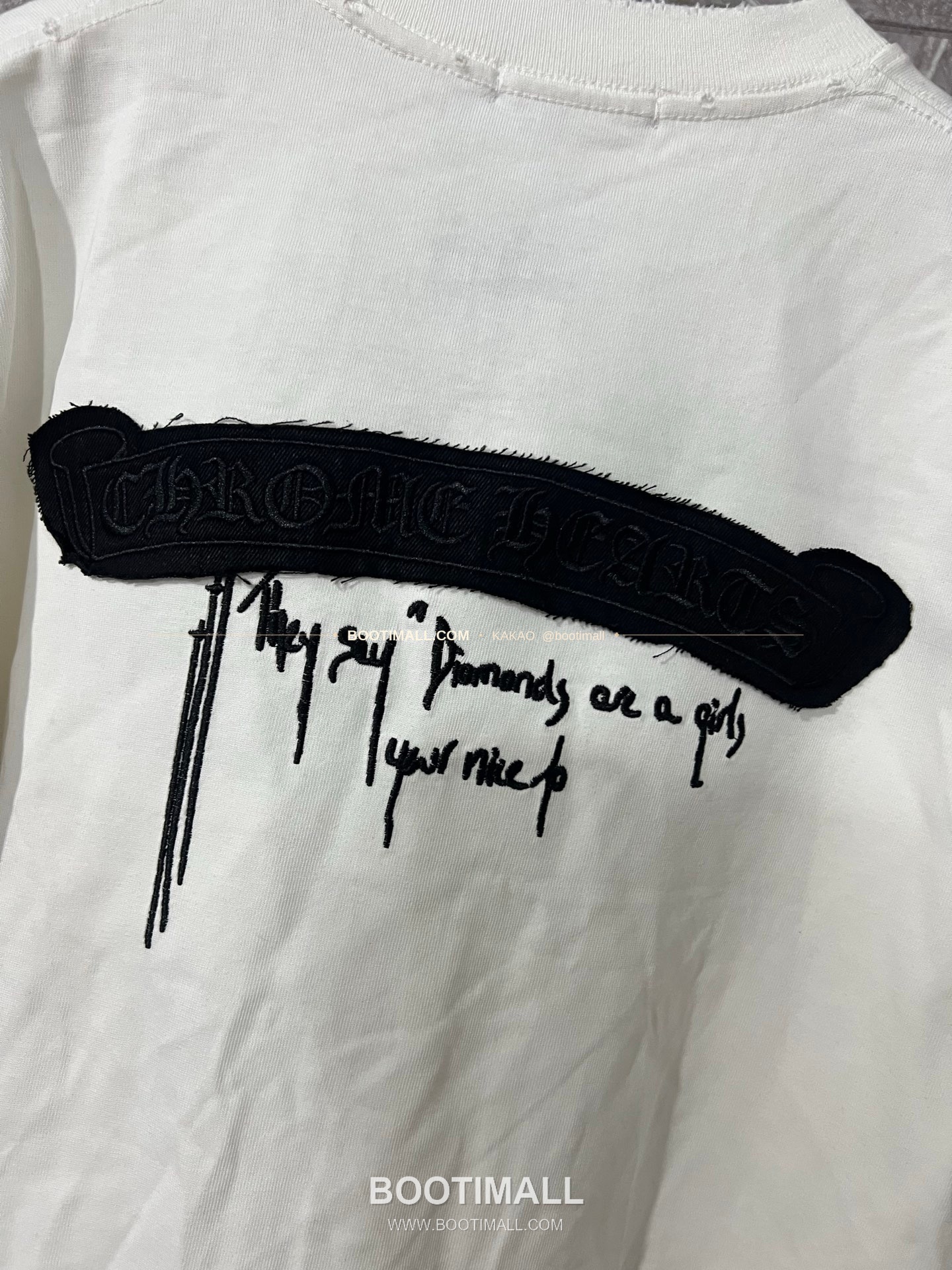 크롬하츠 헤비코튼 자수 디스트로이드 루즈핏 블랙 반팔 티셔츠 Chrome Hearts Heavy Cotton Embroidered Distressed Loose Fit Black T-Shirt CH002 9